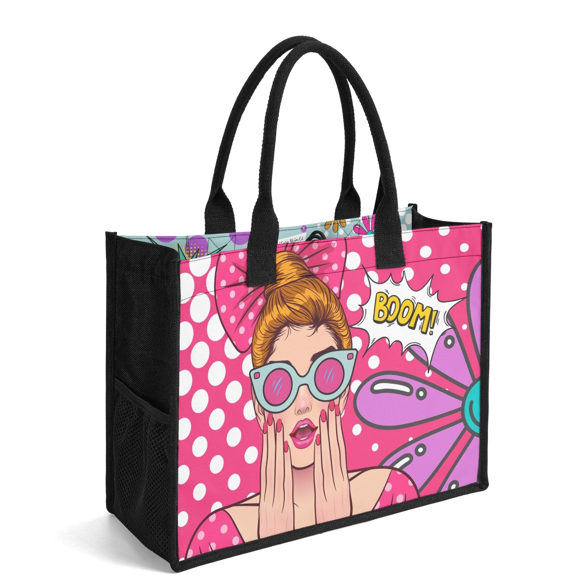 Pop Art Women Empowerment, Feminist Canvas Tote Bag - Mid Century Modern Gal