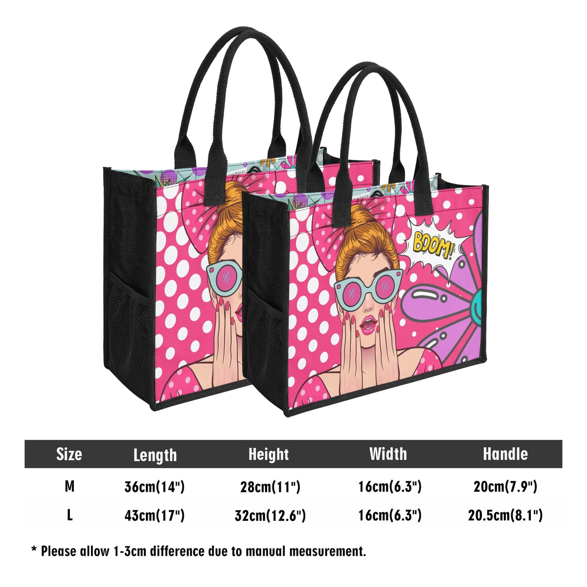 Pop Art Women Empowerment, Feminist Canvas Tote Bag - Mid Century Modern Gal