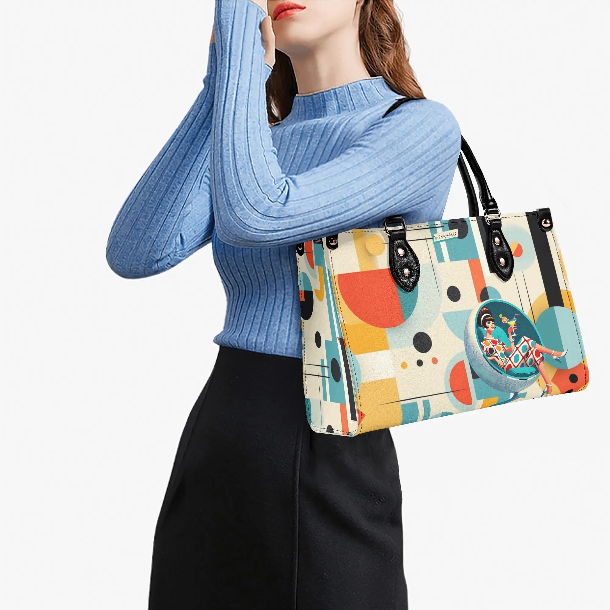 Mid Century Mod Gal, Bauhaus Designed, Funky Fun Handbag, Shoulder Bag - Mid Century Modern Gal