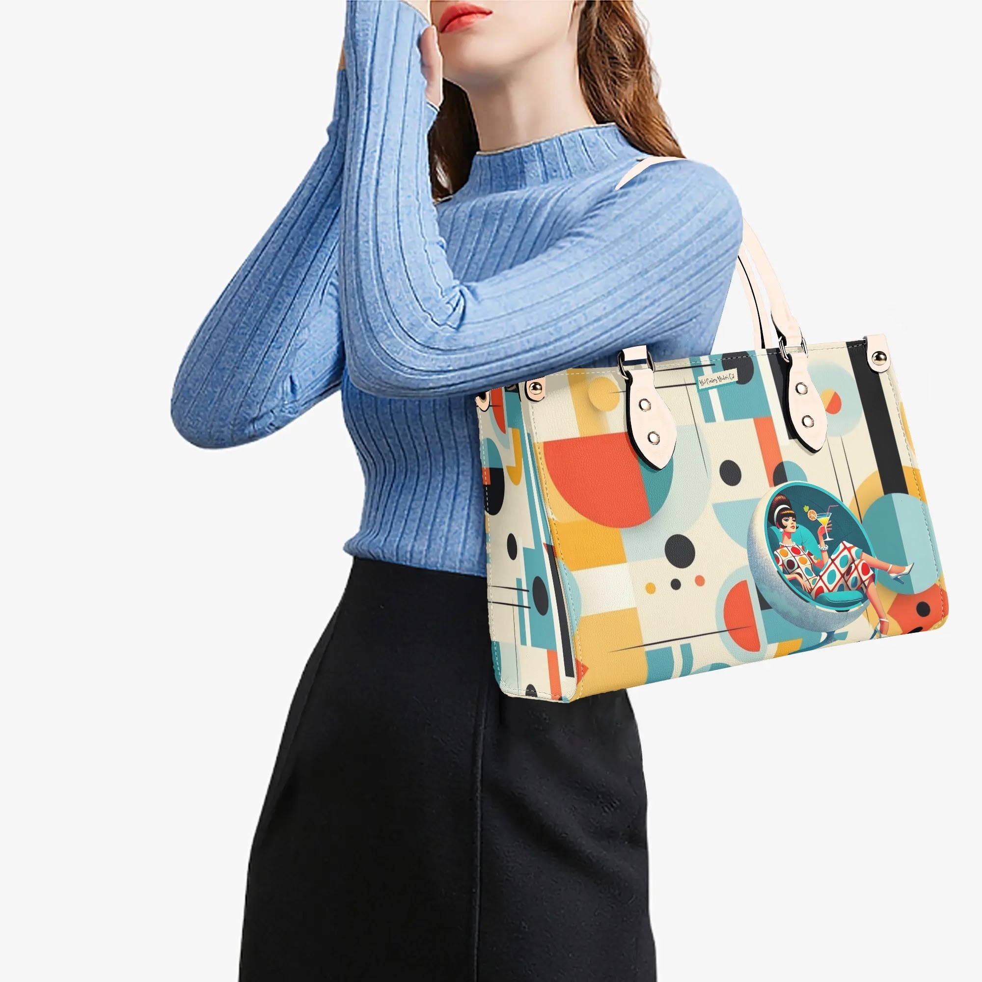 Mid Century Mod Gal, Bauhaus Designed, Funky Fun Handbag, Shoulder Bag - Mid Century Modern Gal