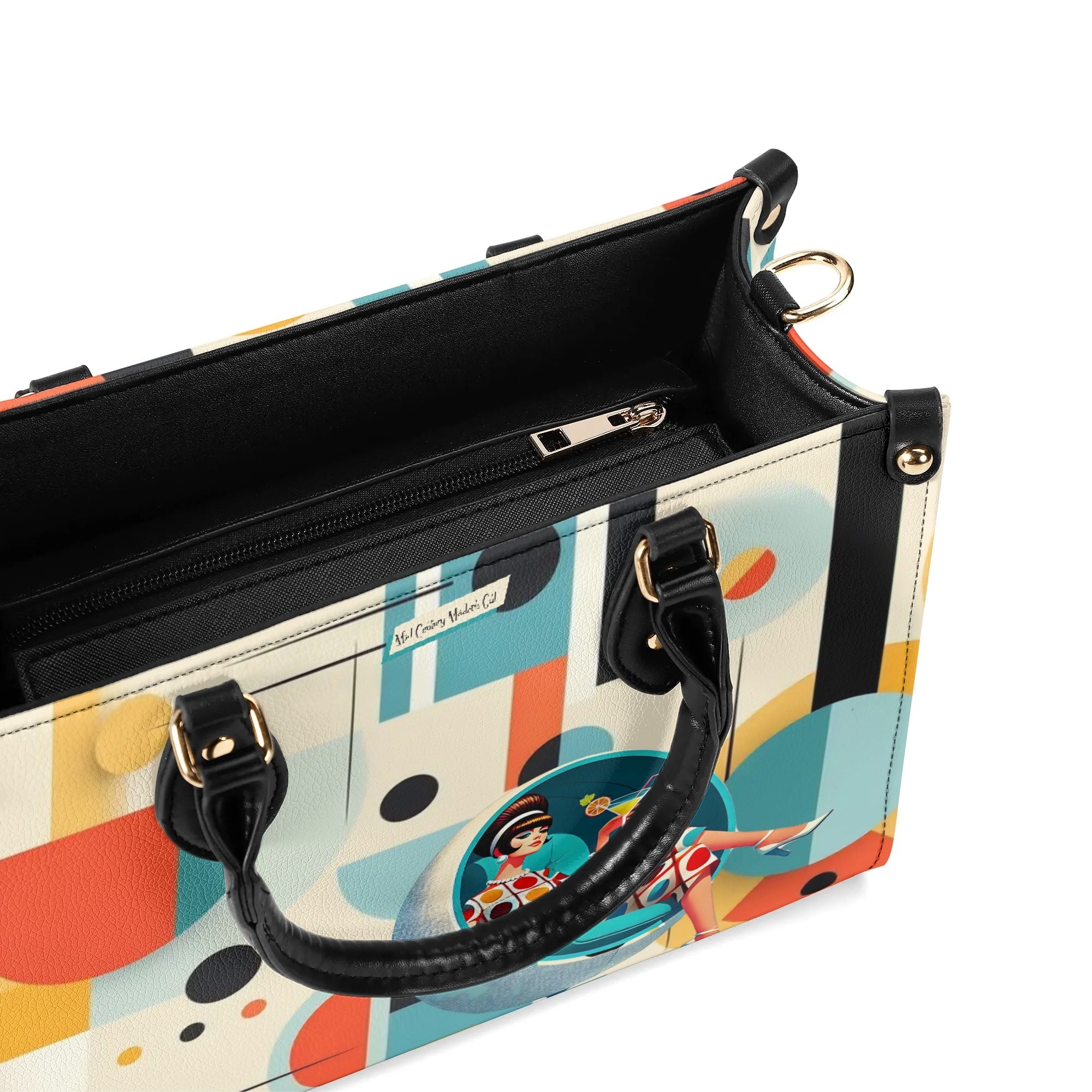 Mid Century Mod Gal, Bauhaus Designed, Funky Fun Handbag, Shoulder Bag - Mid Century Modern Gal