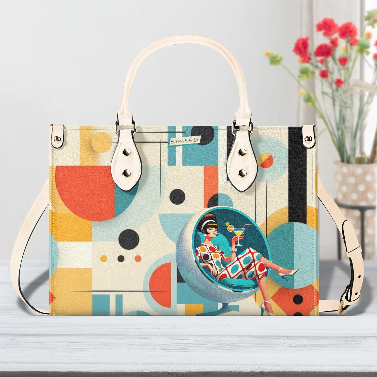 Mid Century Mod Gal, Bauhaus Designed, Funky Fun Handbag, Shoulder Bag - Mid Century Modern Gal