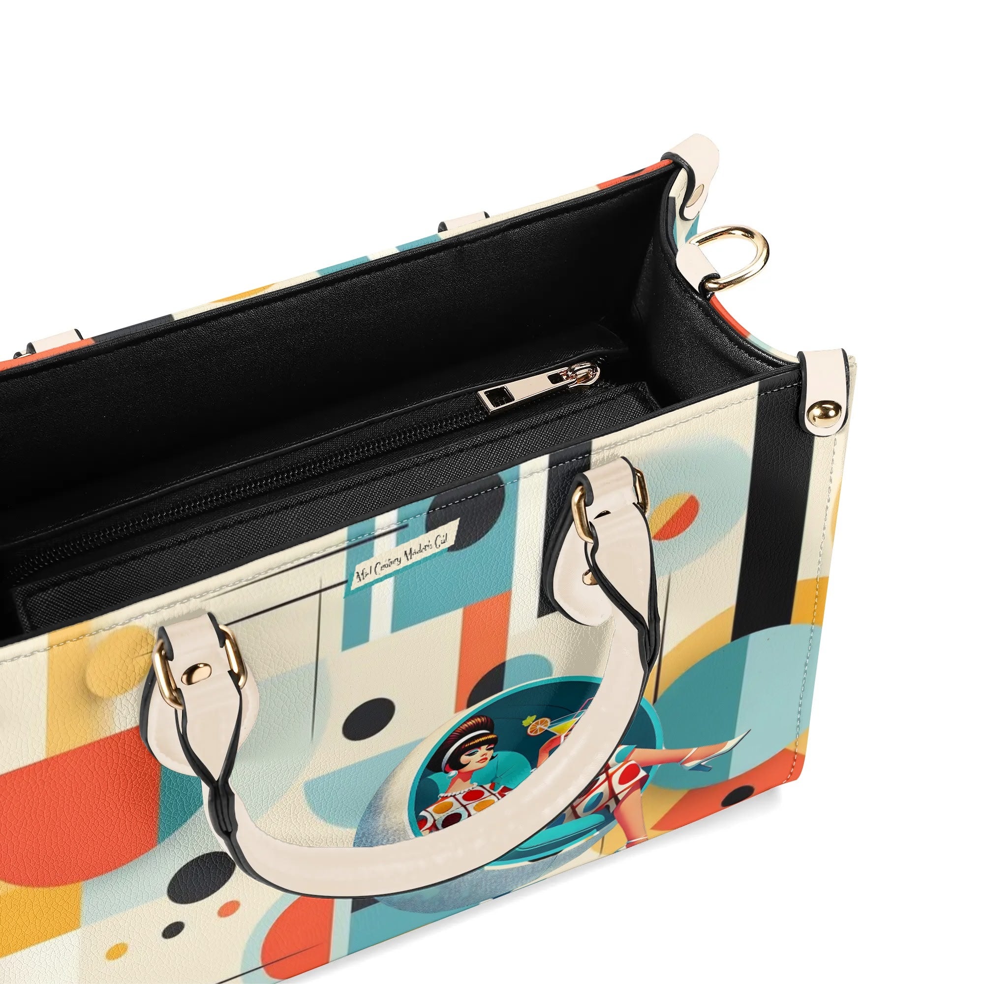 Mid Century Mod Gal, Bauhaus Designed, Funky Fun Handbag, Shoulder Bag - Mid Century Modern Gal