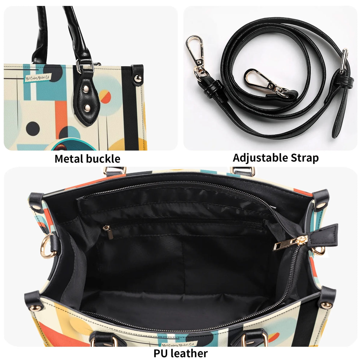 Mid Century Mod Gal, Bauhaus Designed, Funky Fun Handbag, Shoulder Bag - Mid Century Modern Gal