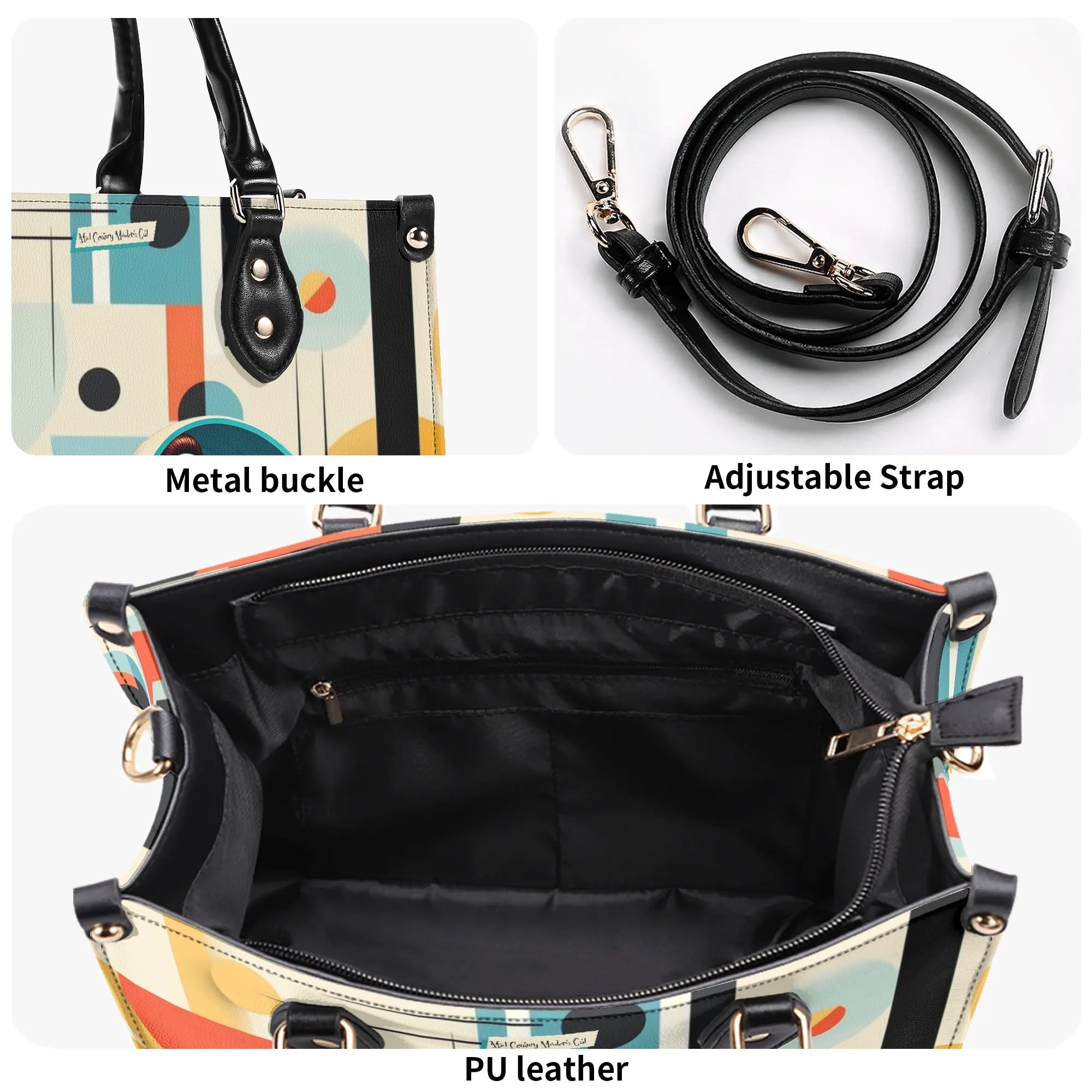 Mid Century Mod Gal, Bauhaus Designed, Funky Fun Handbag, Shoulder Bag - Mid Century Modern Gal