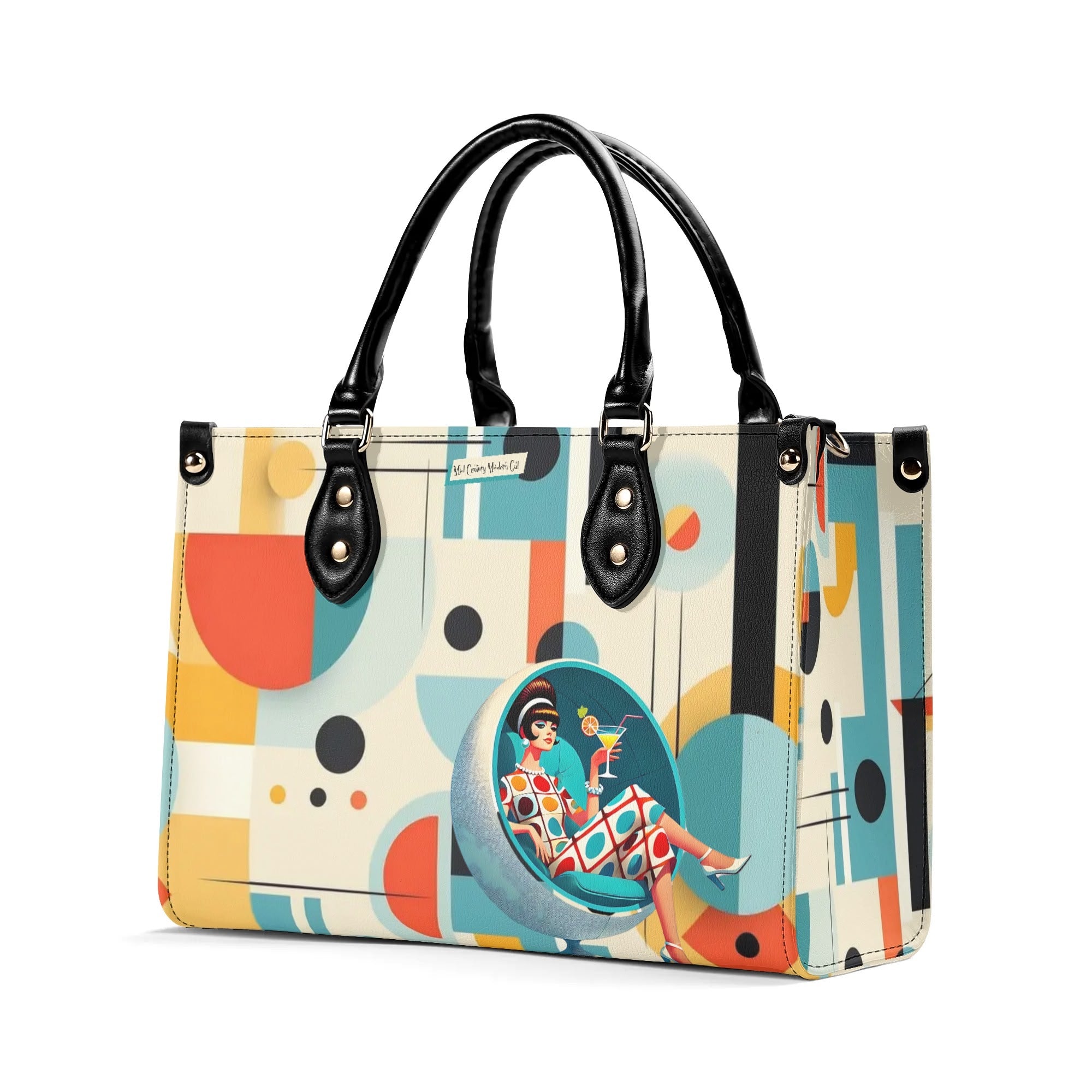 Mid Century Mod Gal, Bauhaus Designed, Funky Fun Handbag, Shoulder Bag - Mid Century Modern Gal