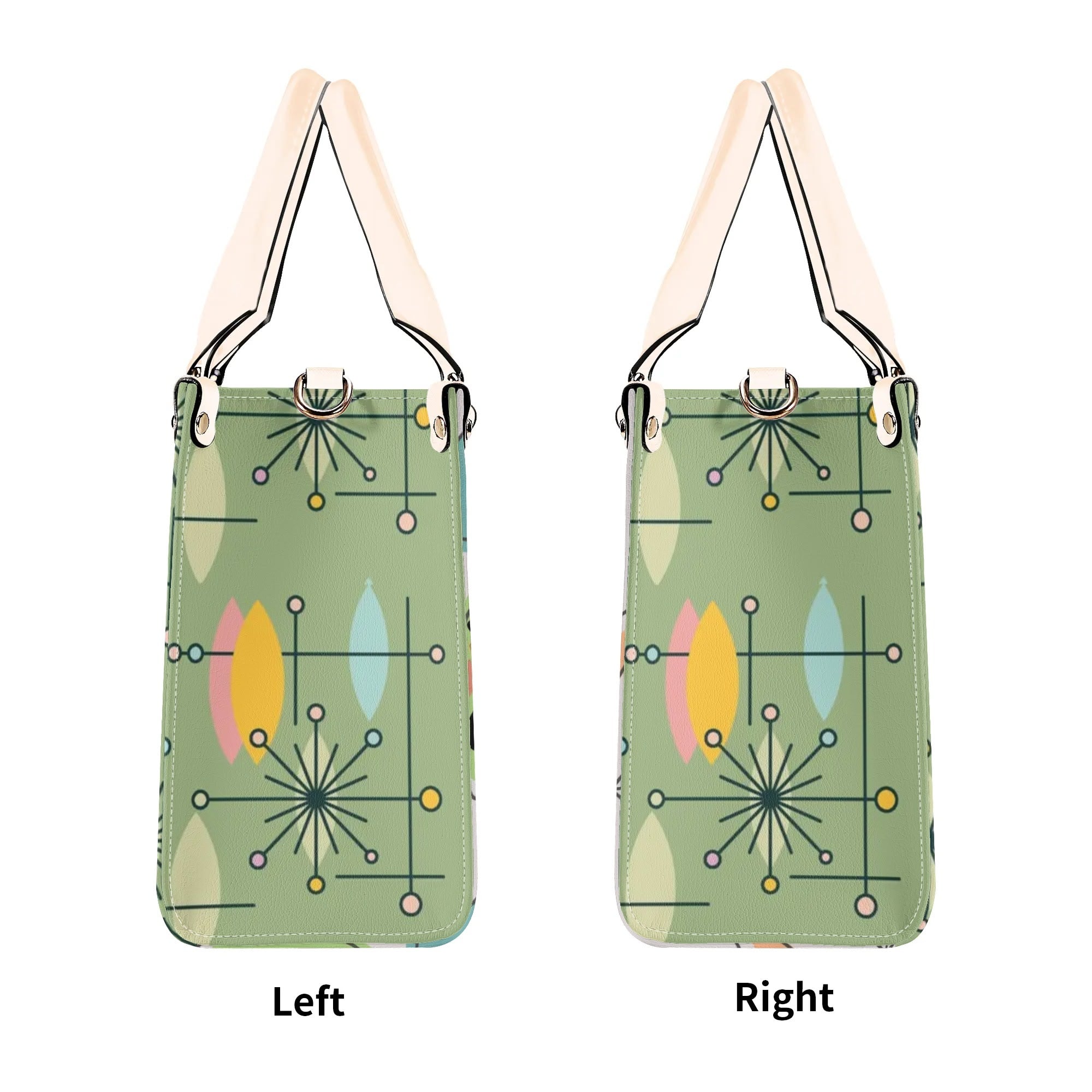 Atomic Cat Kitschy Handbag Reversible Mid Century Mod Handbag, Shoulder Bag - Mid Century Modern Gal