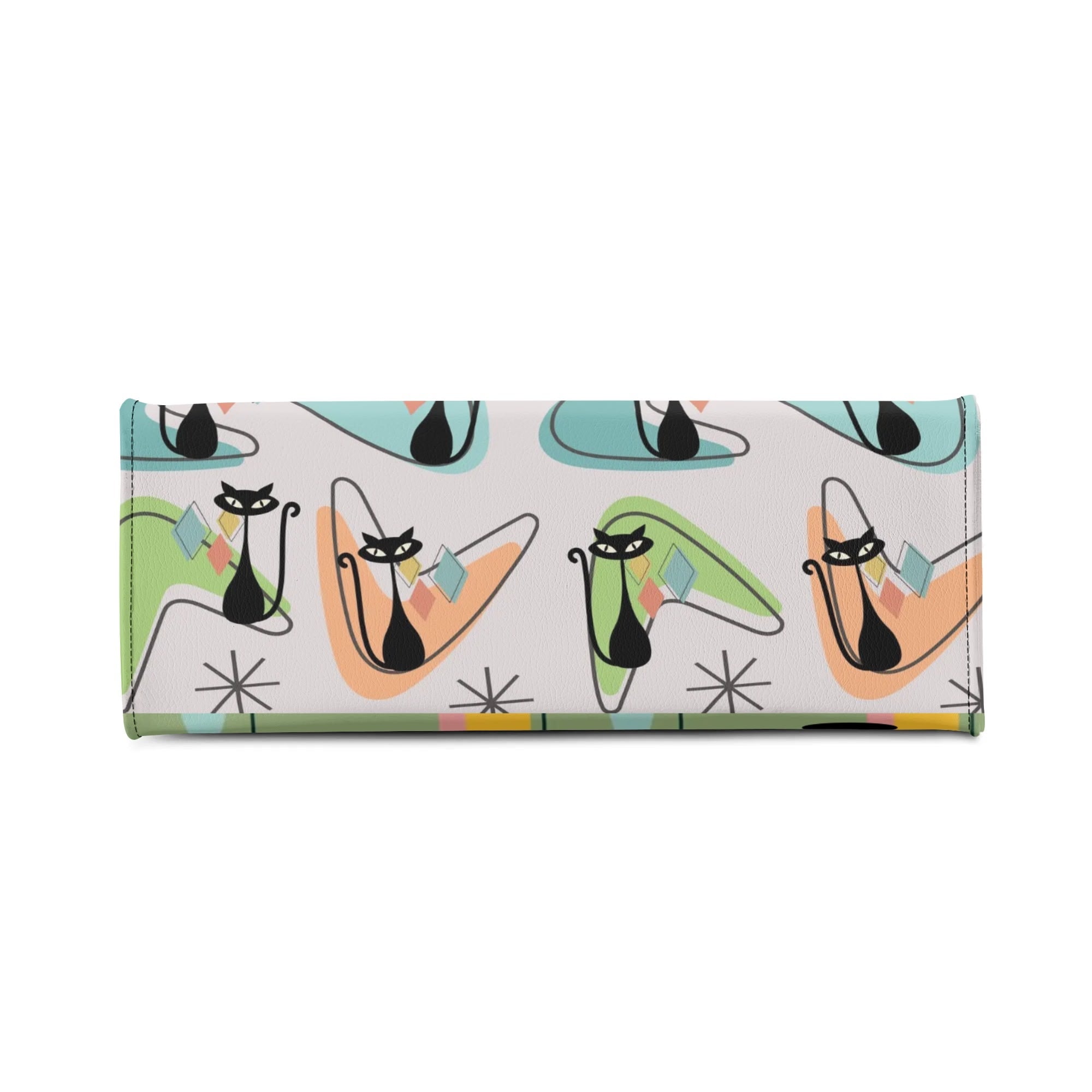 Atomic Cat Kitschy Handbag Reversible Mid Century Mod Handbag, Shoulder Bag - Mid Century Modern Gal