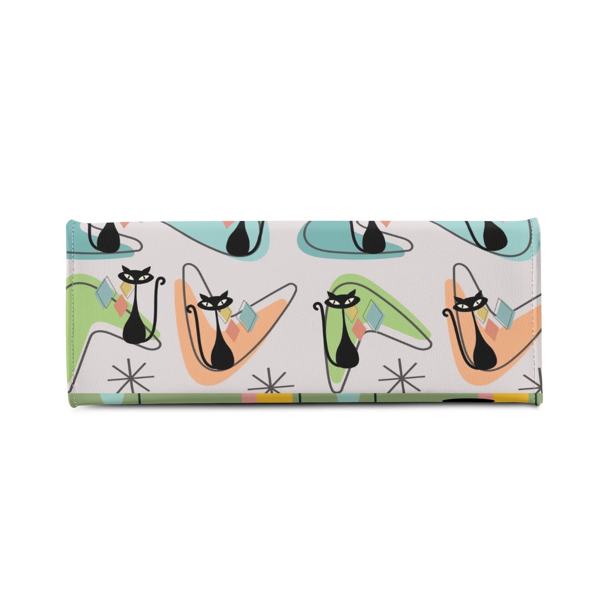Atomic Cat Kitschy Handbag Reversible Mid Century Mod Handbag, Shoulder Bag - Mid Century Modern Gal