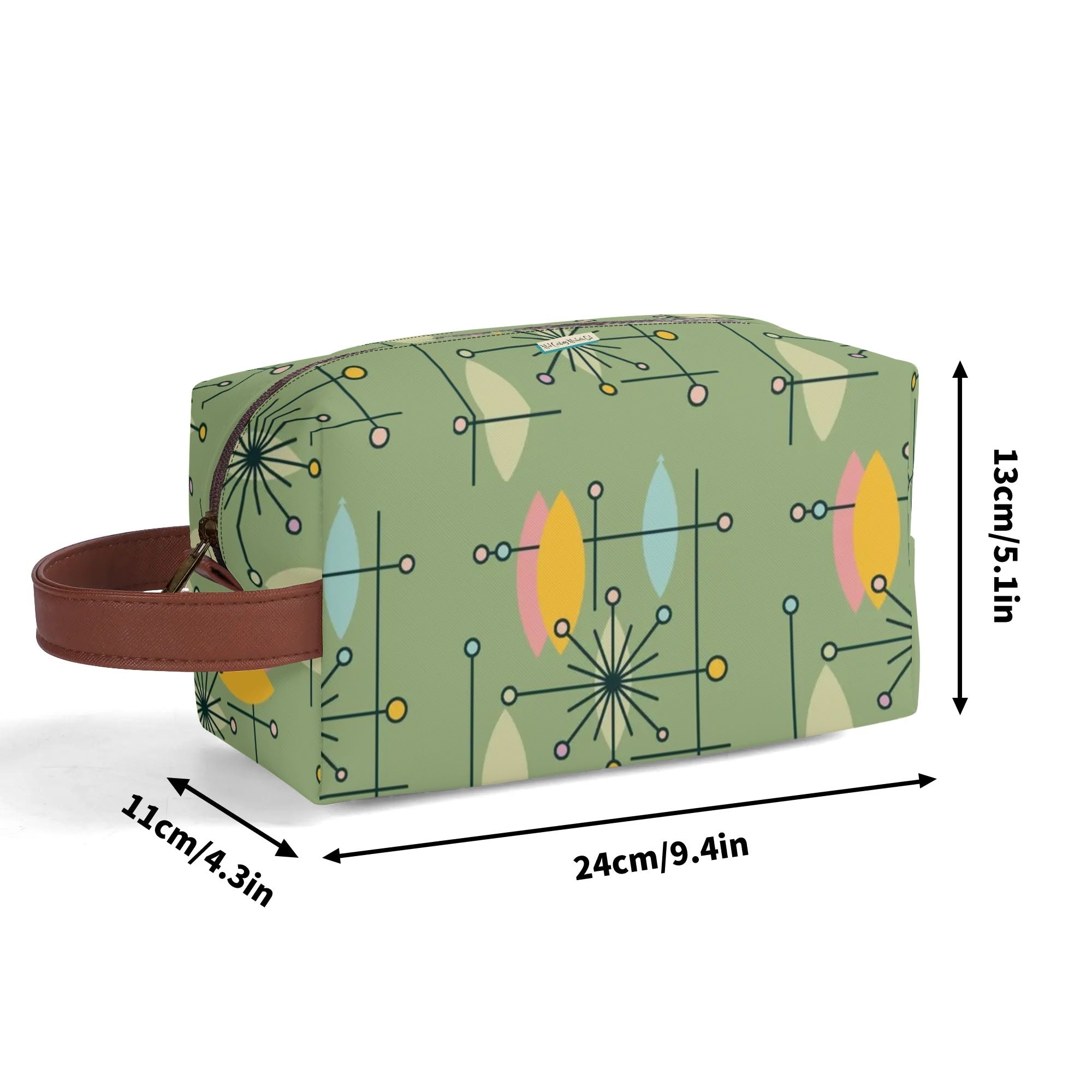 Mid Mod Kitschy Atomic Cat Travel Toiletry Bag - Mid Century Modern Gal