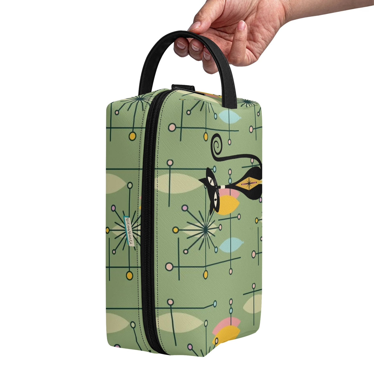 Mid Mod Kitschy Atomic Cat Travel Toiletry Bag - Mid Century Modern Gal