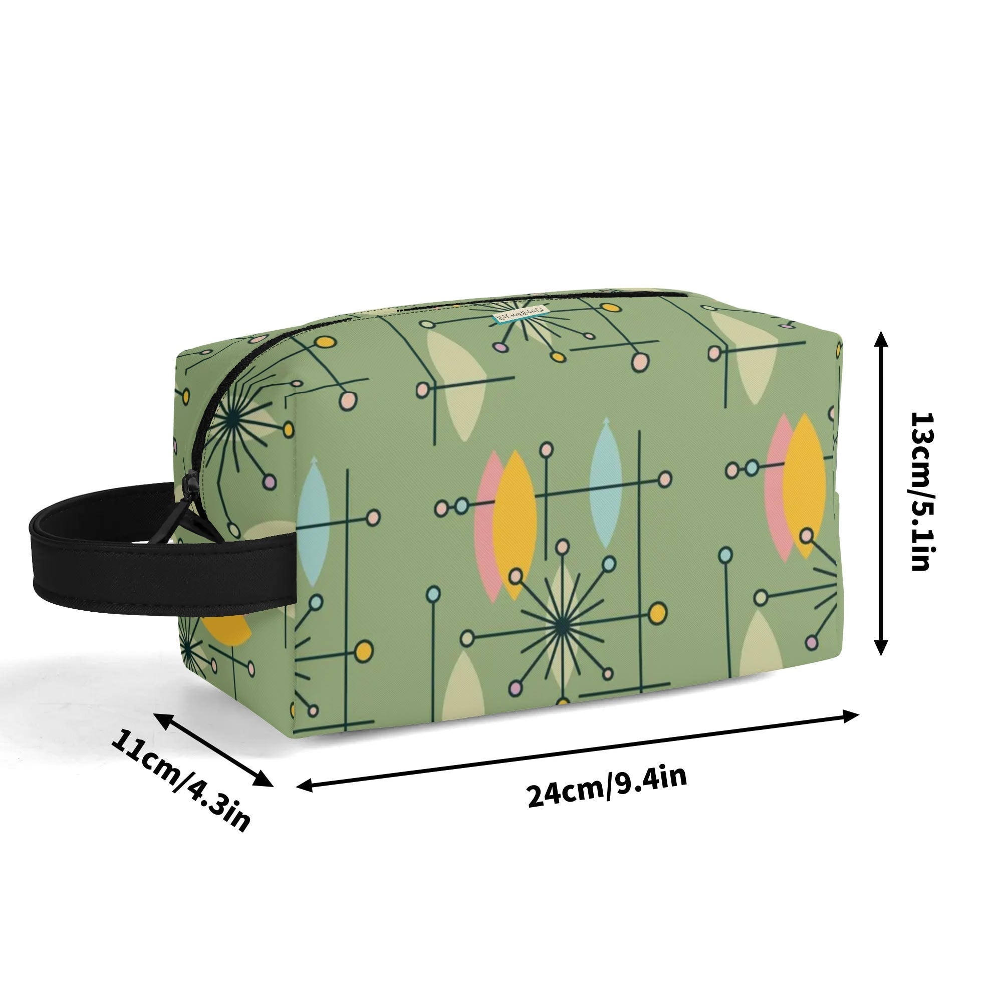 Mid Mod Kitschy Atomic Cat Travel Toiletry Bag - Mid Century Modern Gal