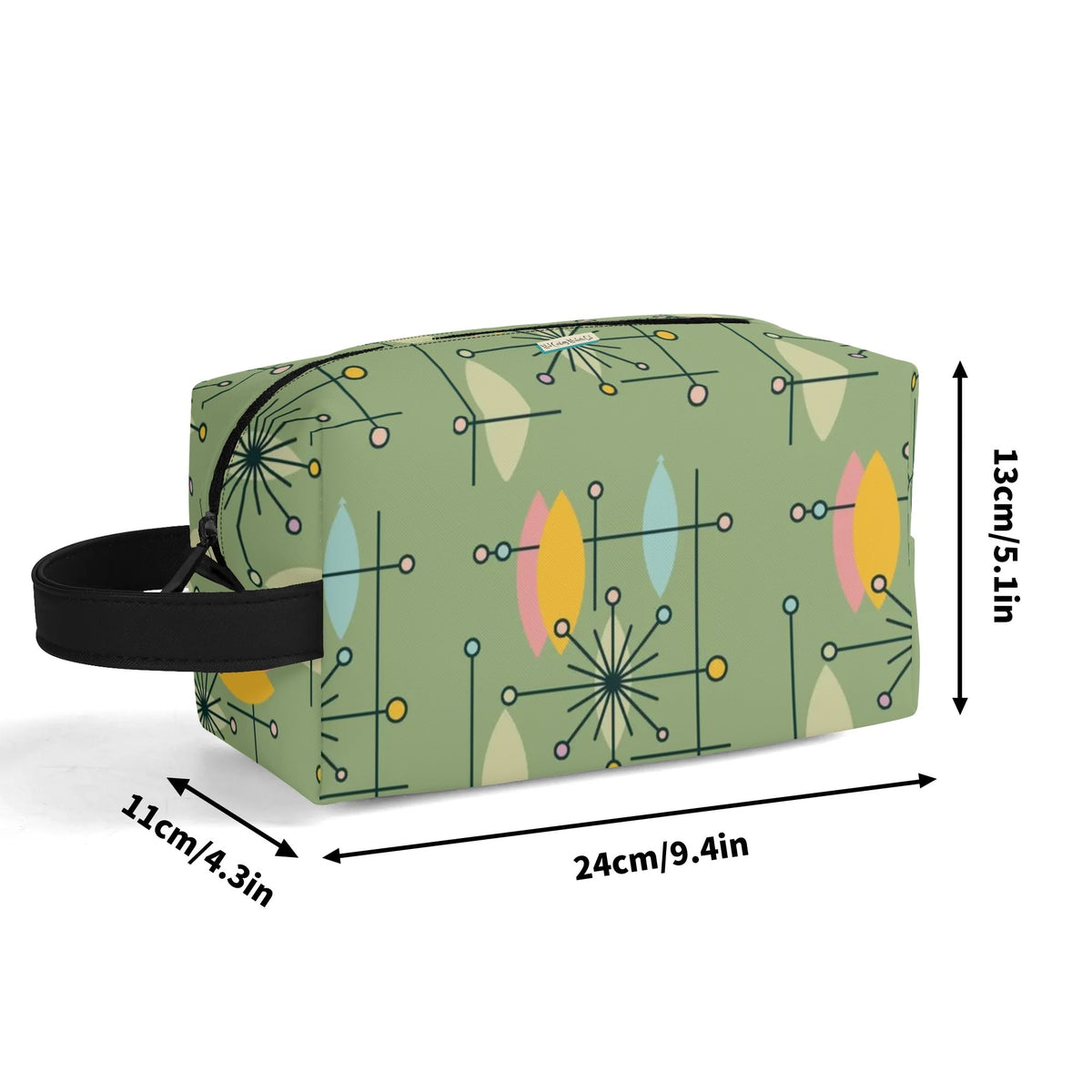 Mid Mod Kitschy Atomic Cat Travel Toiletry Bag - Mid Century Modern Gal