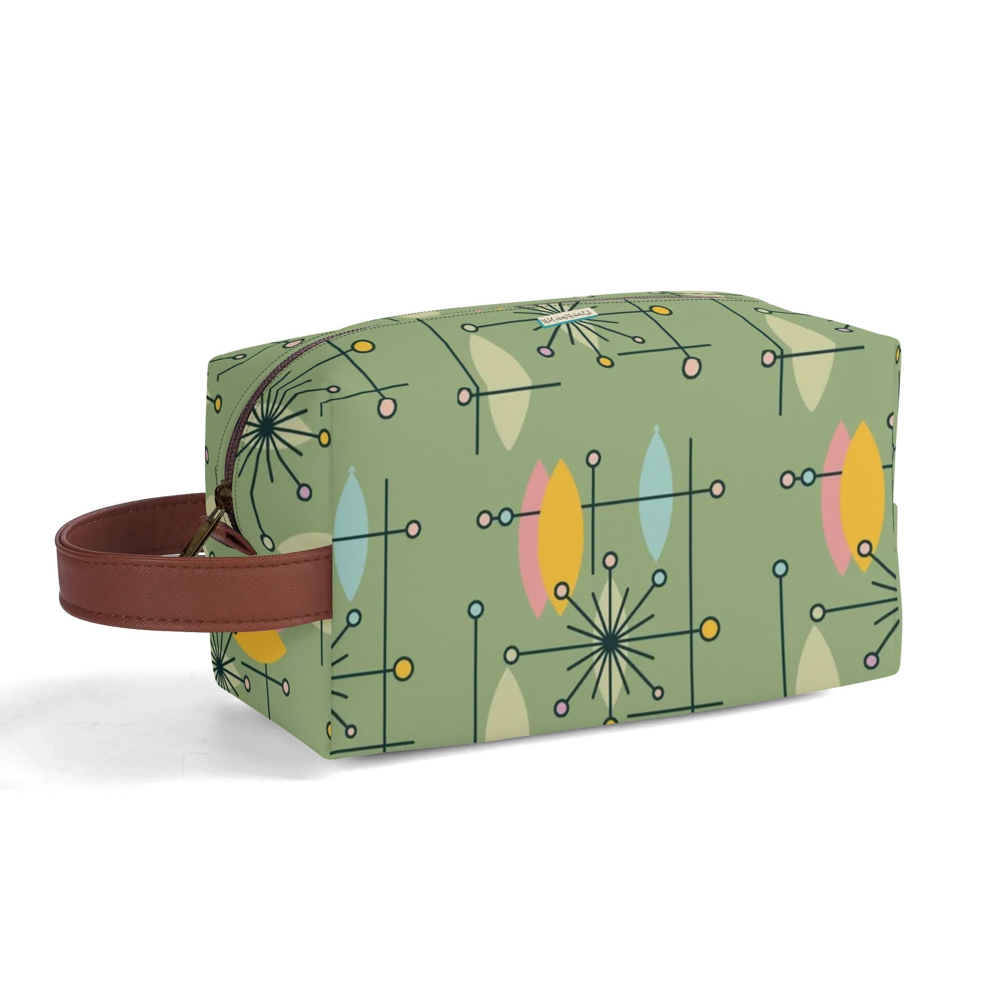 Mid Mod Kitschy Atomic Cat Travel Toiletry Bag - Mid Century Modern Gal