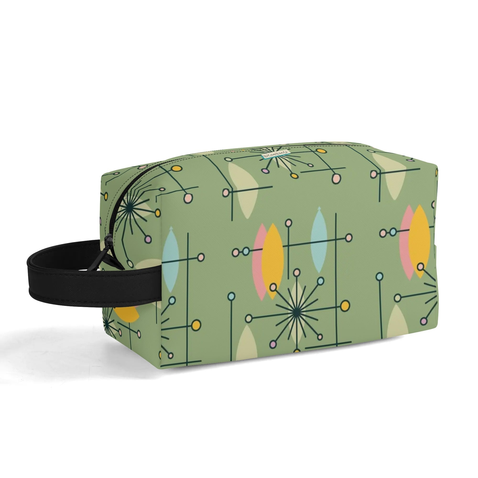 Mid Mod Kitschy Atomic Cat Travel Toiletry Bag - Mid Century Modern Gal