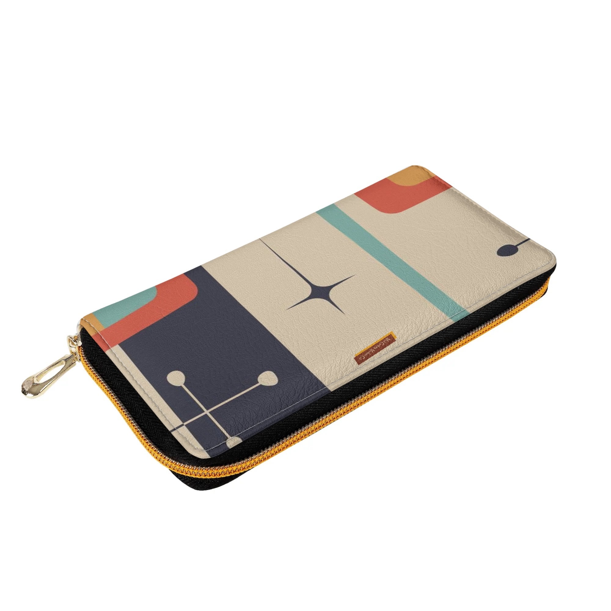 Retro Atomic Kitschy Cat, Mid Century Modern Designed Wallet - Mid Century Modern Gal