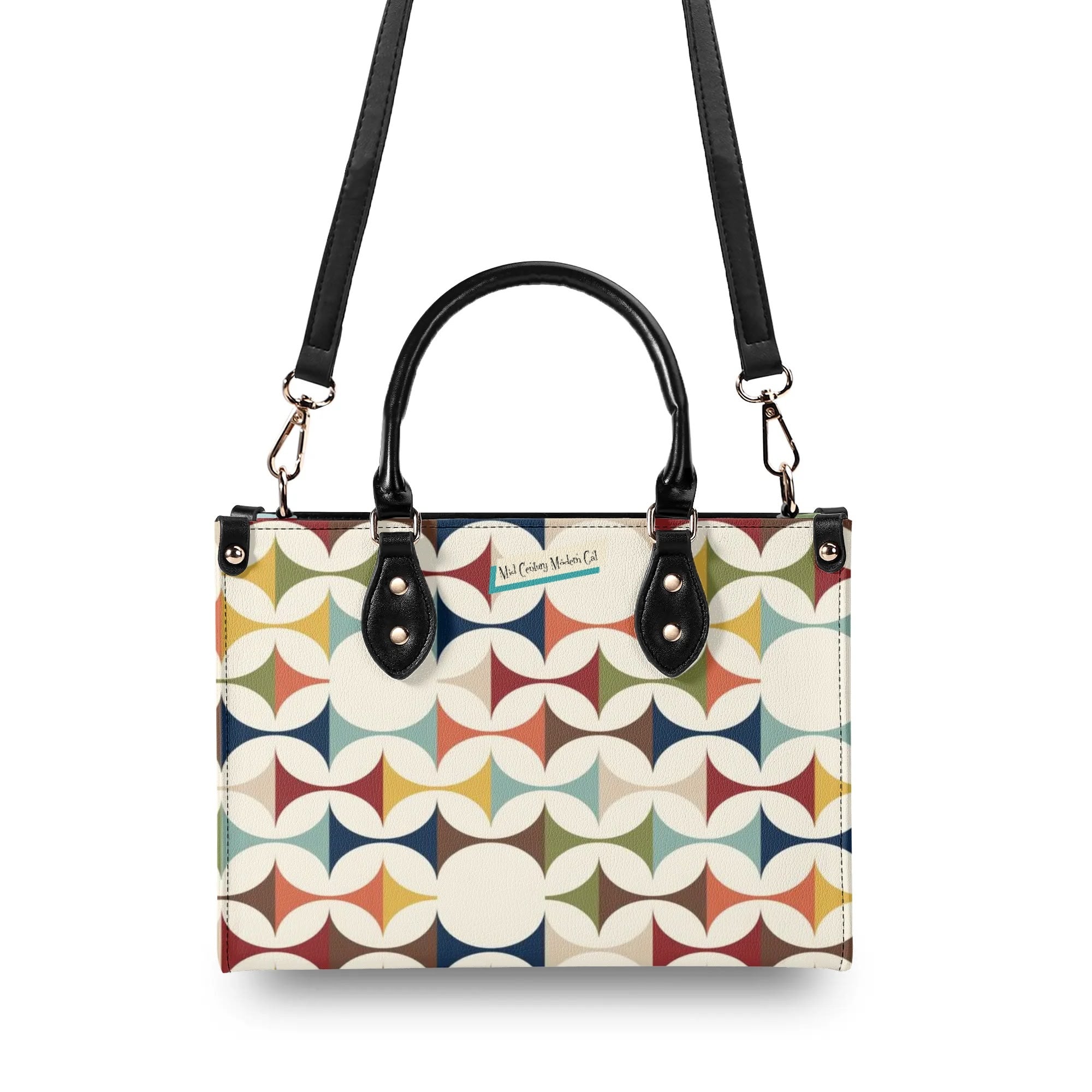 Mid Century Modern Atomic Cat Handbag, Kitschy Quirky Fun Mod Shoulder Bag, Handbag - Mid Century Modern Gal
