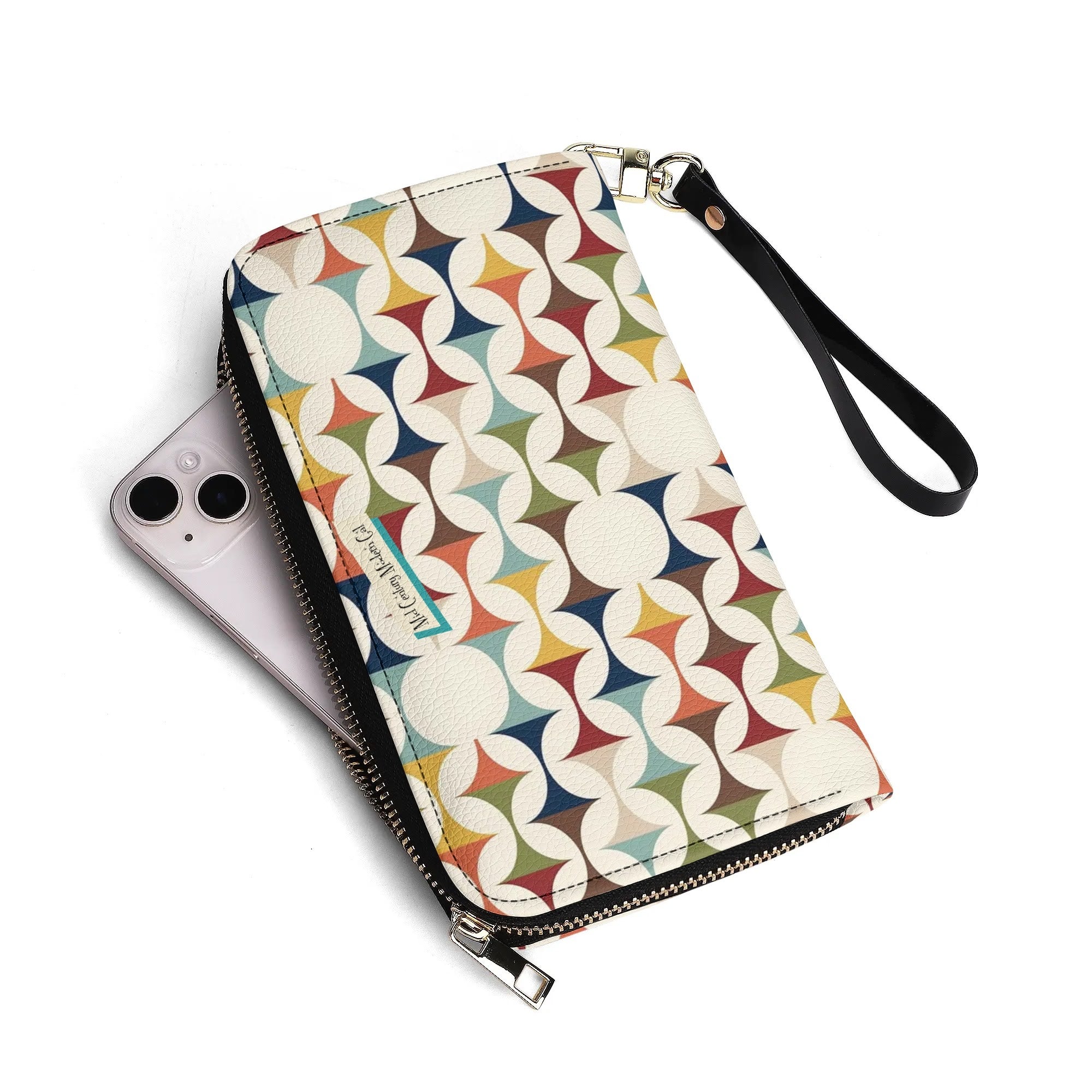 Atomic Cat Modern Scandinavian Designed Kitschy Wallet Wristlet - Mid Century Modern Gal