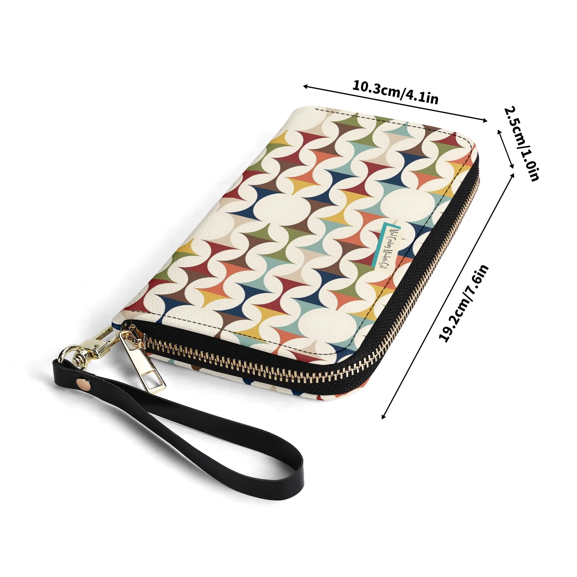 Atomic Cat Modern Scandinavian Designed Kitschy Wallet Wristlet - Mid Century Modern Gal