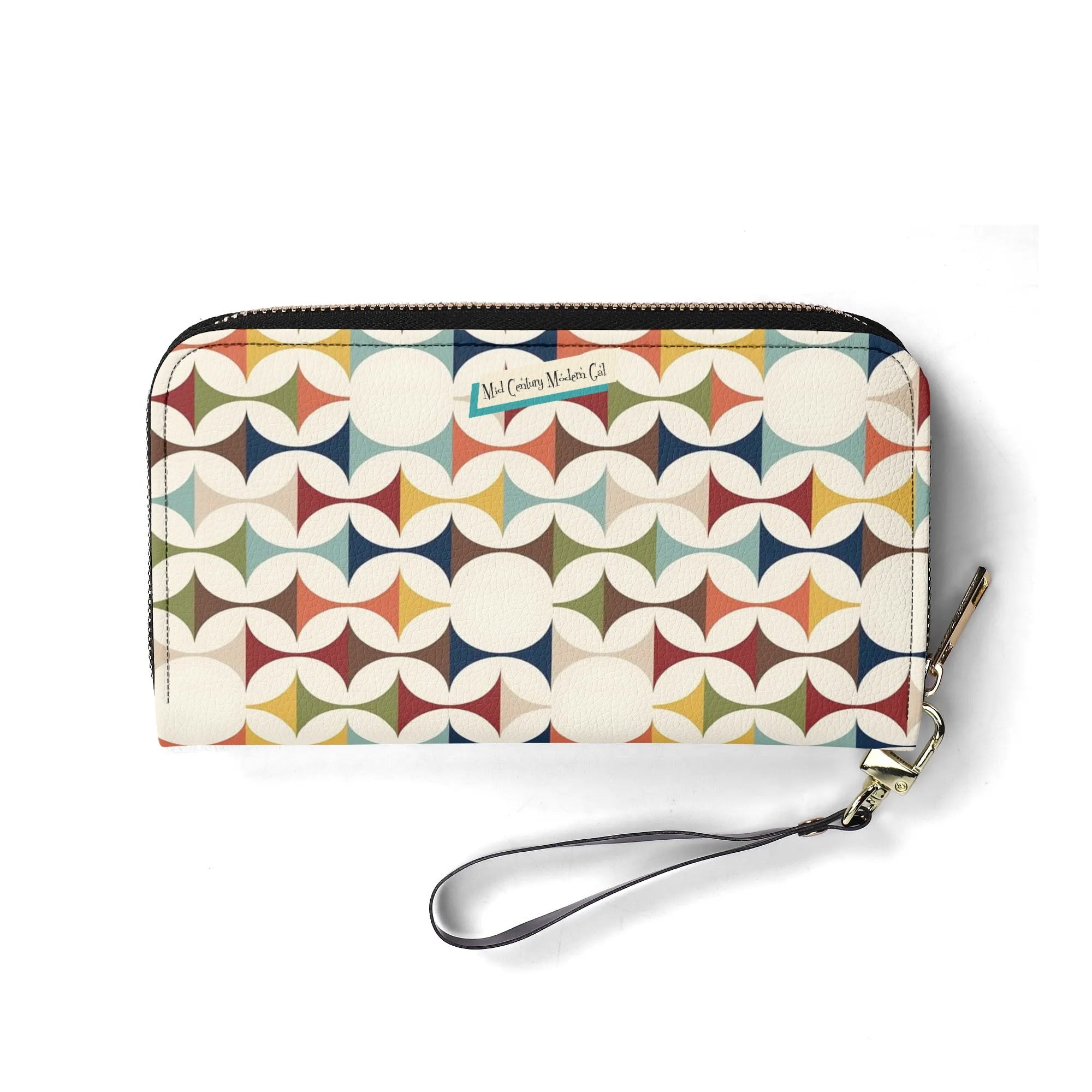 Atomic Cat Modern Scandinavian Designed Kitschy Wallet Wristlet - Mid Century Modern Gal