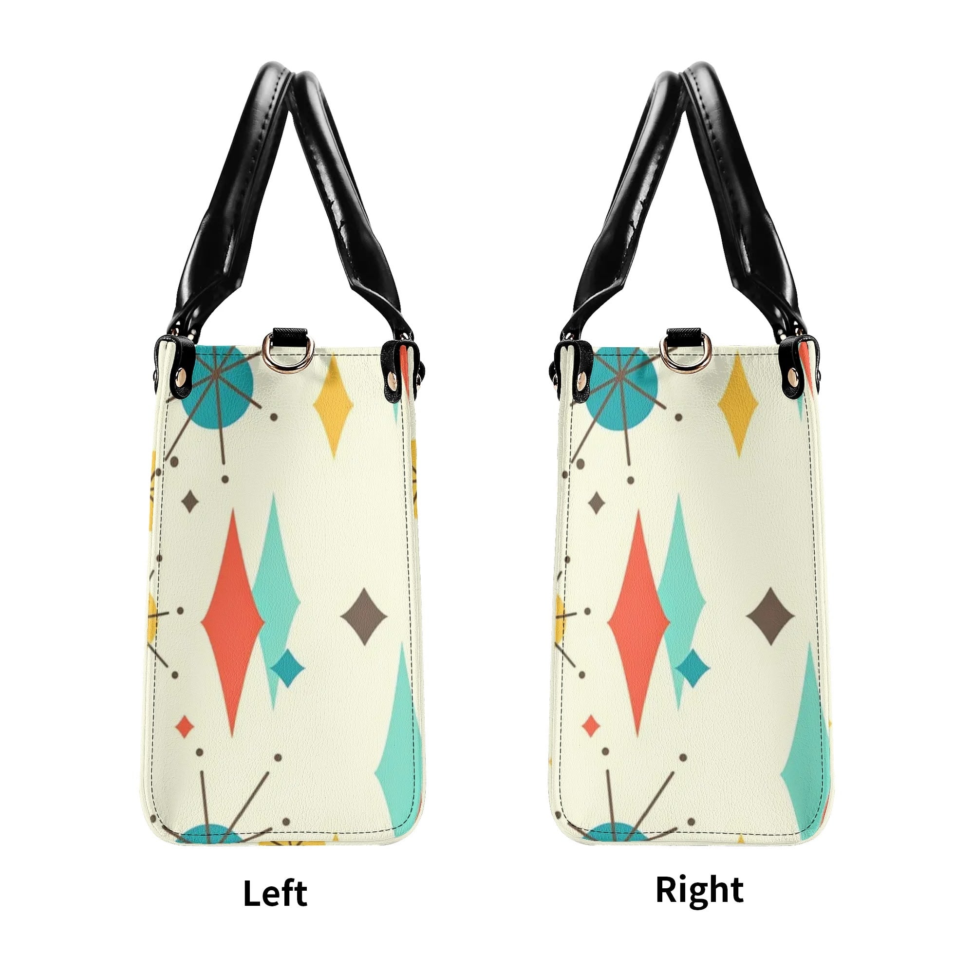 Atomic Cat Handbag, Shoulder Bag, 50s Kitsch Franciscan Starburst Mod Bag - Mid Century Modern Gal
