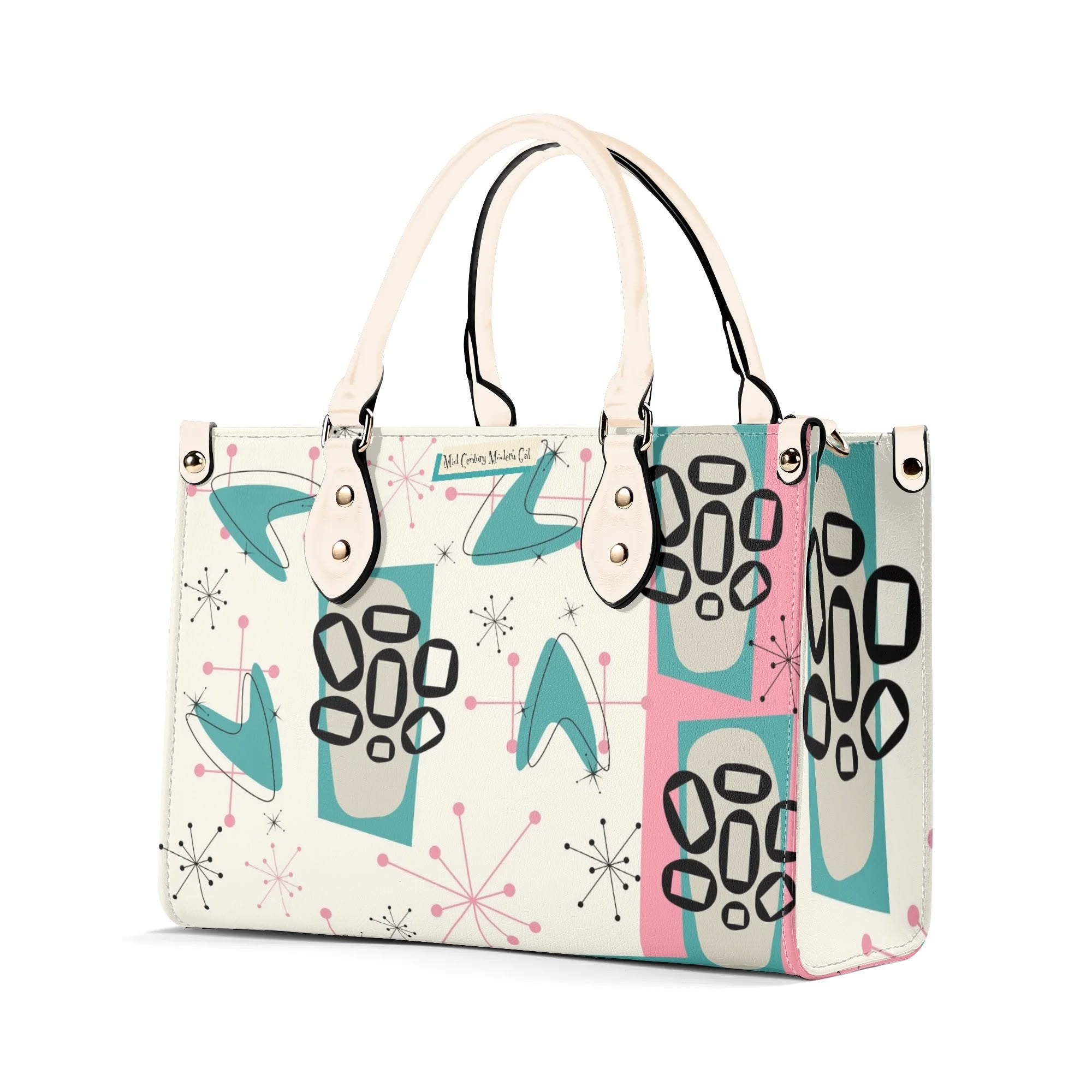 Atomic 50s Kitschy Cat, Mid Century Modern Handbag, Shoulder Bag, BY MCM Gal - Mid Century Modern Gal