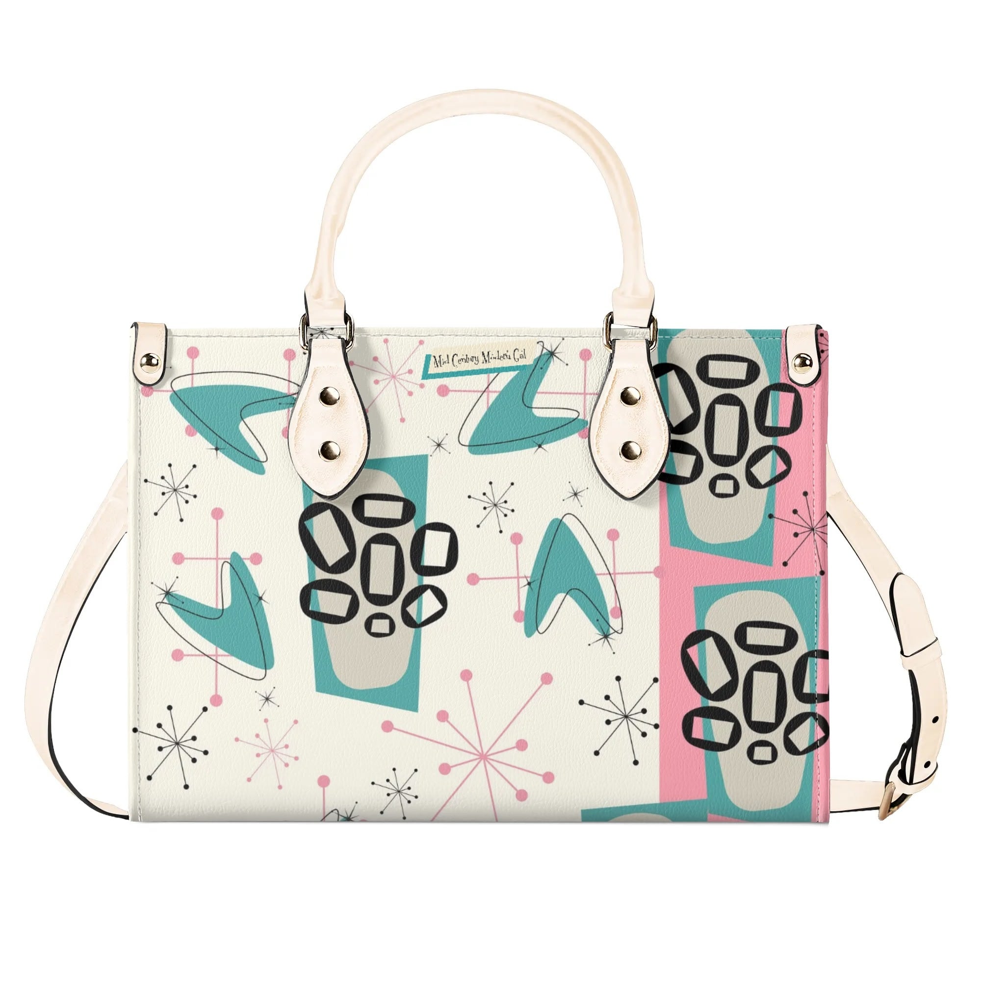 Atomic 50s Kitschy Cat, Mid Century Modern Handbag, Shoulder Bag, BY MCM Gal - Mid Century Modern Gal