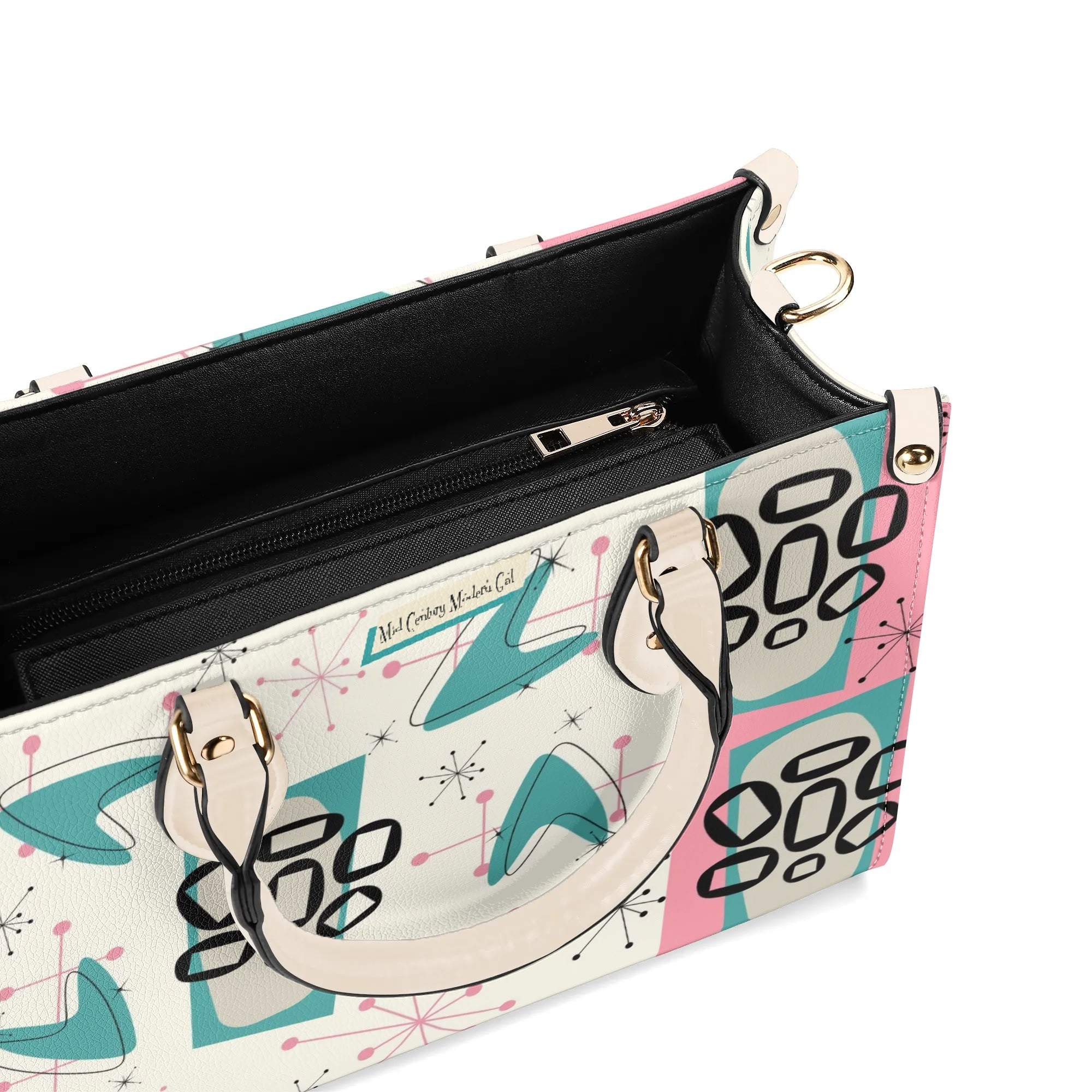 Atomic 50s Kitschy Cat, Mid Century Modern Handbag, Shoulder Bag, BY MCM Gal - Mid Century Modern Gal