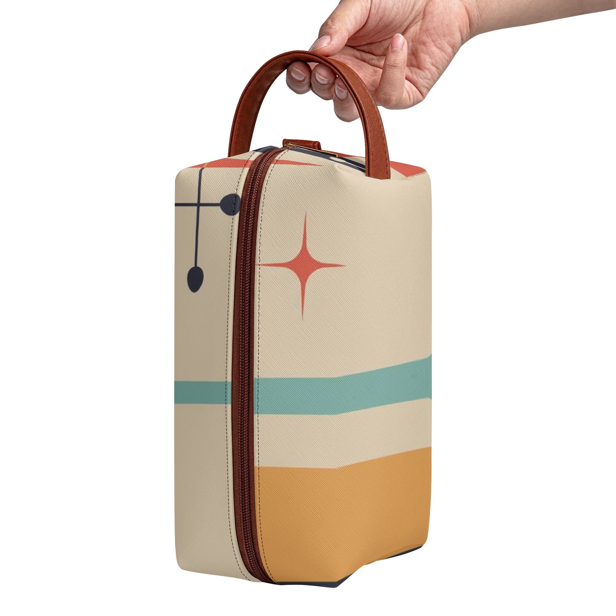 Atomic Kitty Travel Bag, Toiletry Bag, Kitschy Mod Style - Mid Century Modern Gal