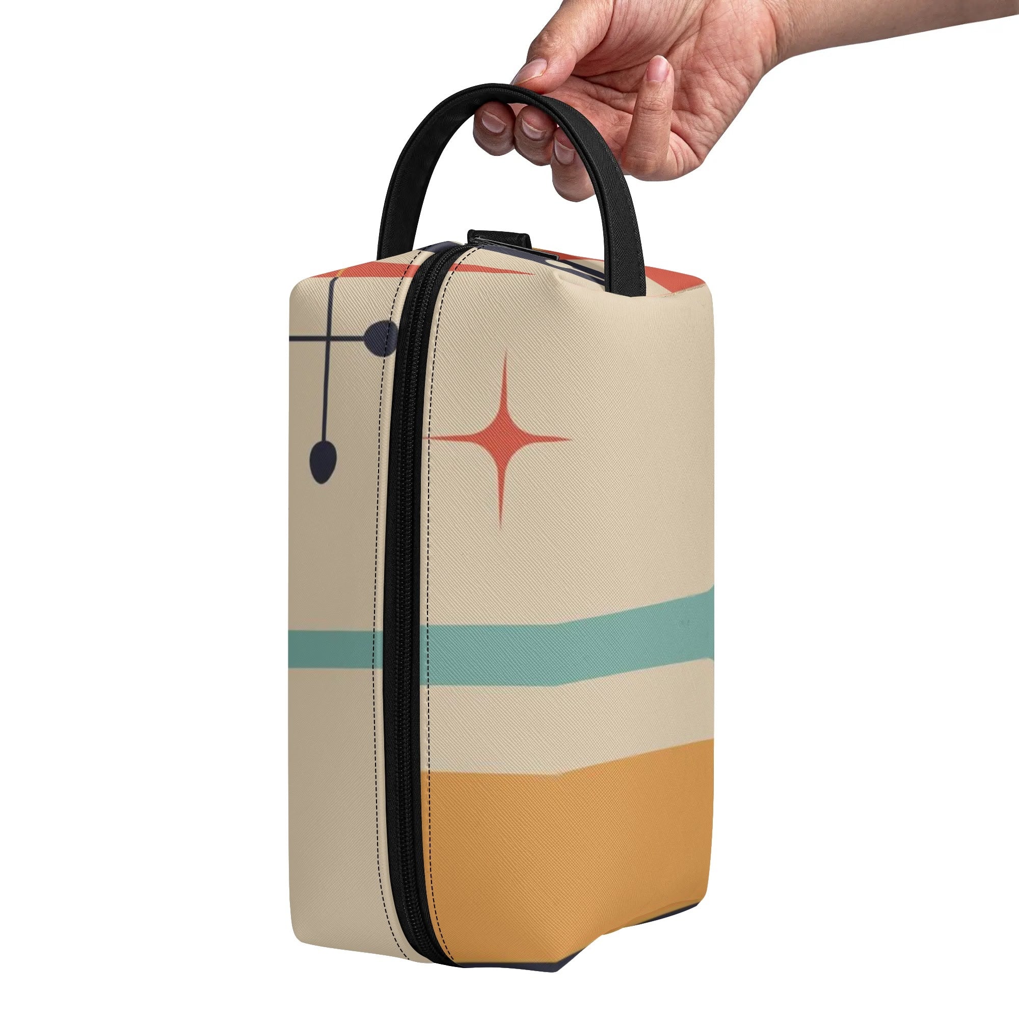 Atomic Kitty Travel Bag, Toiletry Bag, Kitschy Mod Style - Mid Century Modern Gal