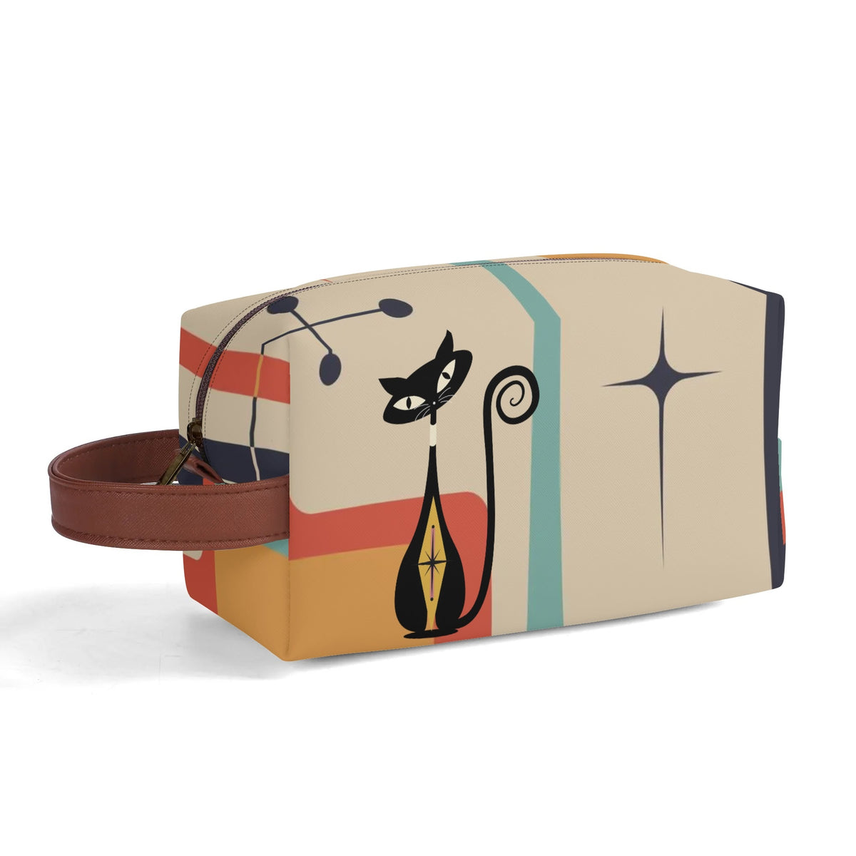 Atomic Kitty Travel Bag, Toiletry Bag, Kitschy Mod Style - Mid Century Modern Gal