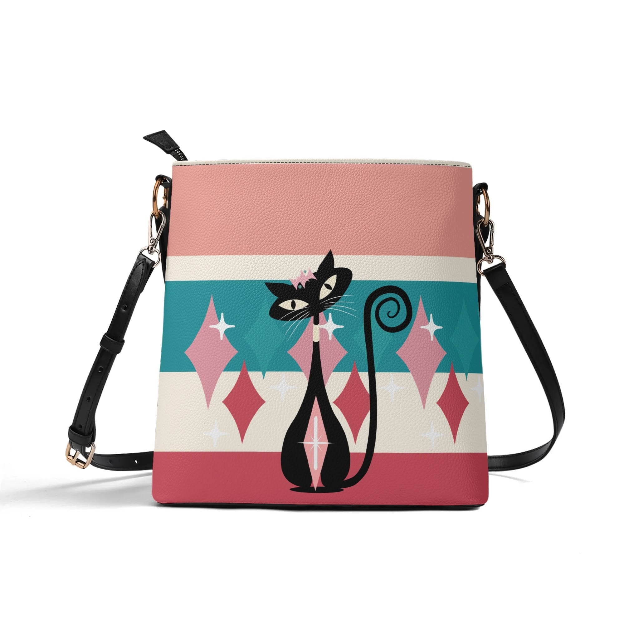 Atomic Cat Mid Mod Trendy Fashionable Shoulder Bag - Mid Century Modern Gal