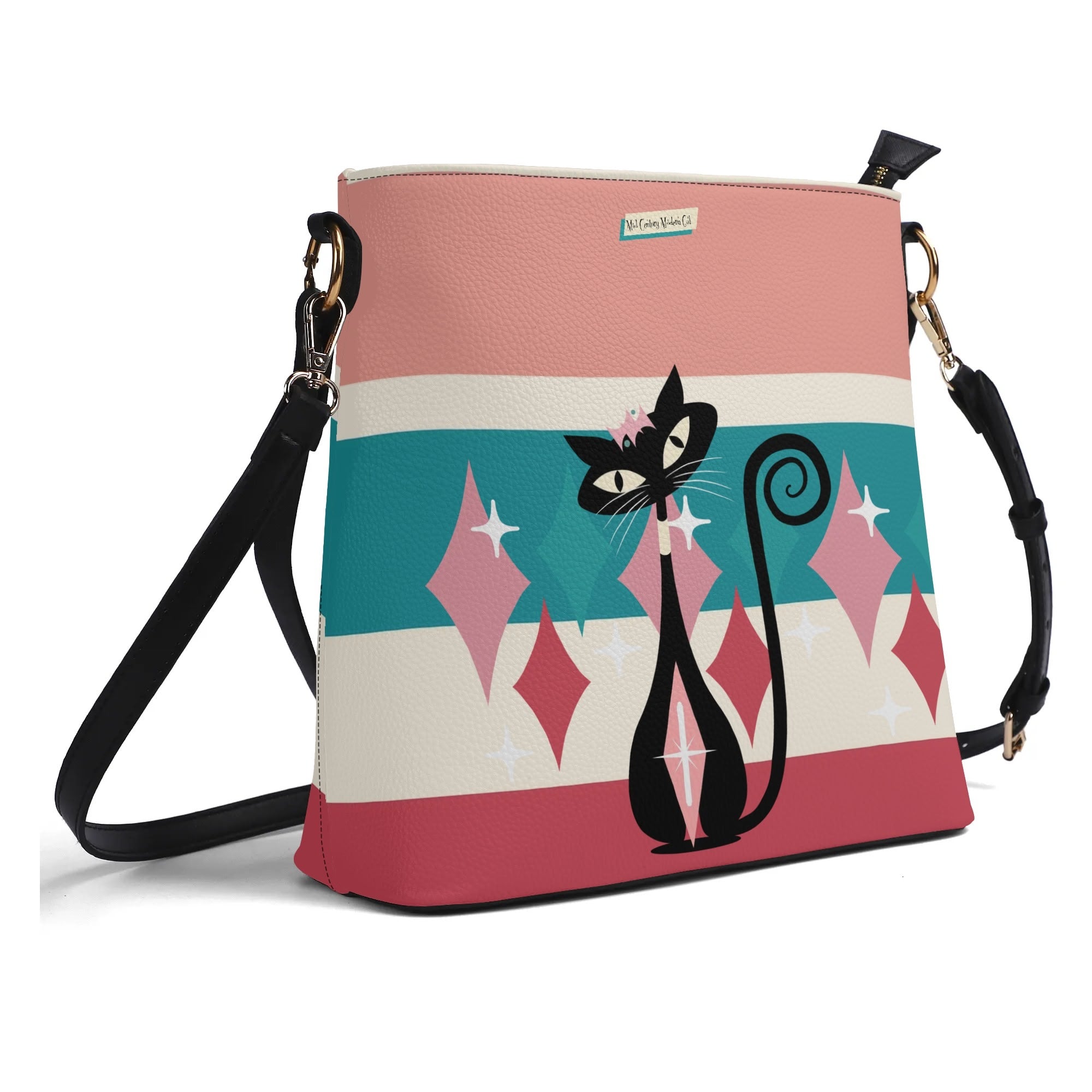 Atomic Cat Mid Mod Trendy Fashionable Shoulder Bag - Mid Century Modern Gal