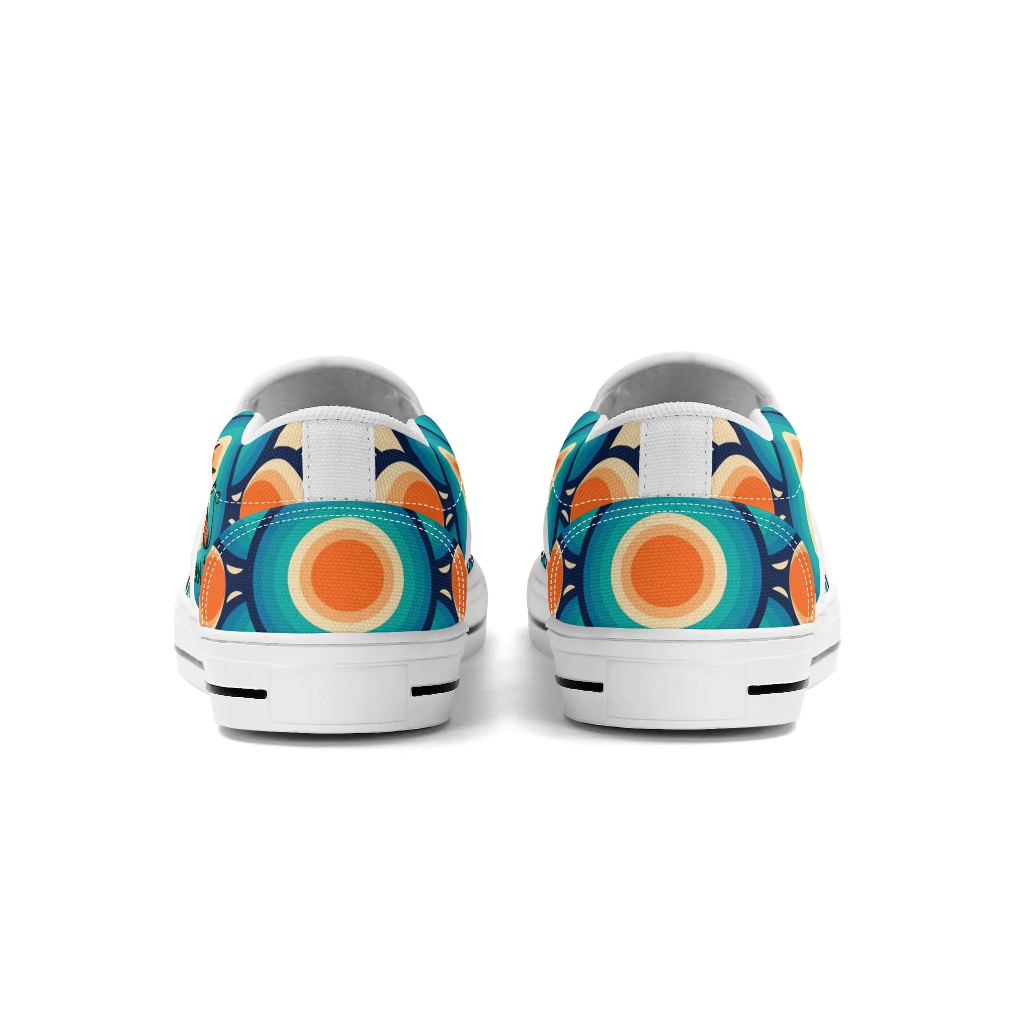 Retro Groovy Mod Canvas Loafer Shoes, Orange, Blue, Im Not Old, Im Mid Century Modern - Mid Century Modern Gal