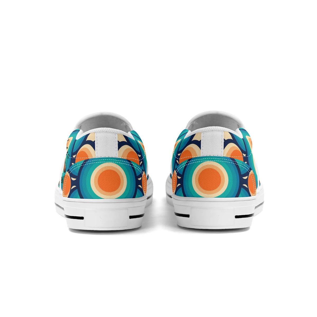 Retro Groovy Mod Canvas Loafer Shoes, Orange, Blue, Im Not Old, Im Mid Century Modern - Mid Century Modern Gal