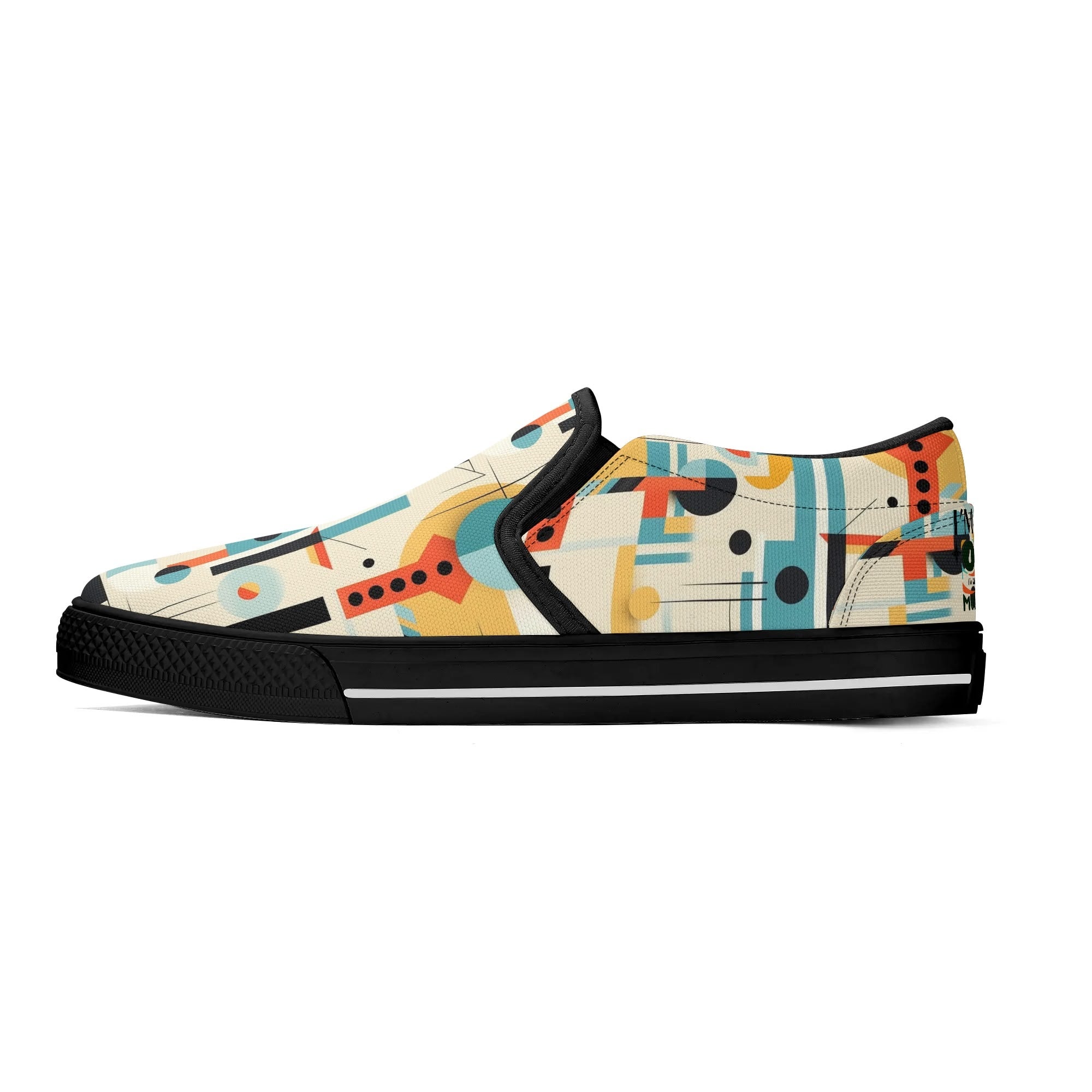 Mid Century Mens Canvas Loafers, Bauhaus Designed, Kitschy Fun Modern Man Shoes - Mid Century Modern Gal