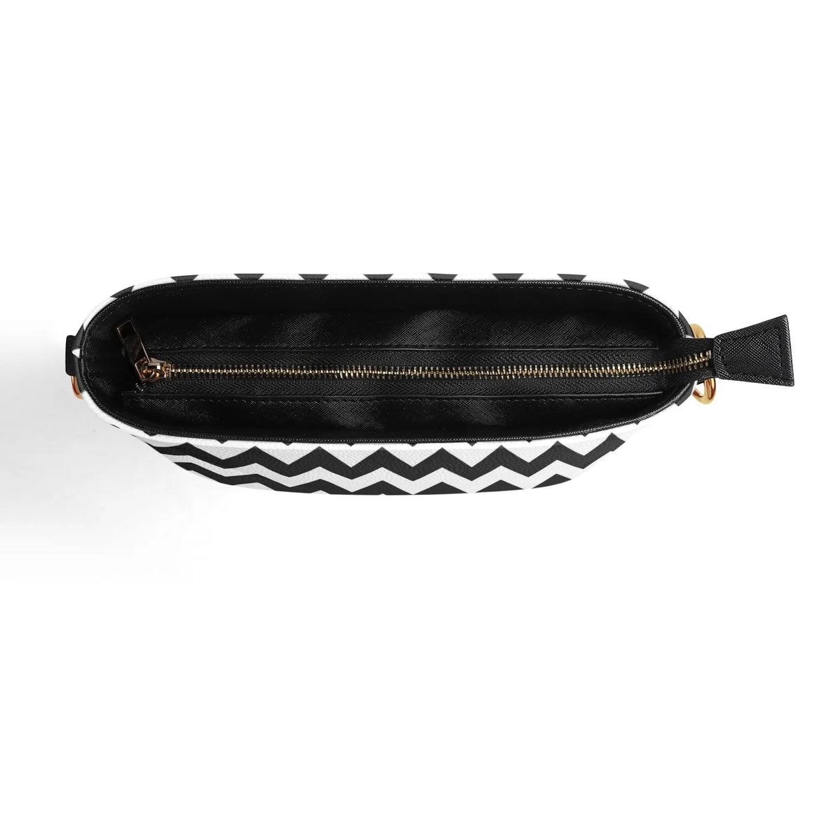 Atomic Cat Bucket Shoulder Bag, Black And White Chevron Purse, Kitschy Fun Design BY MCM GAL - Mid Century Modern Gal