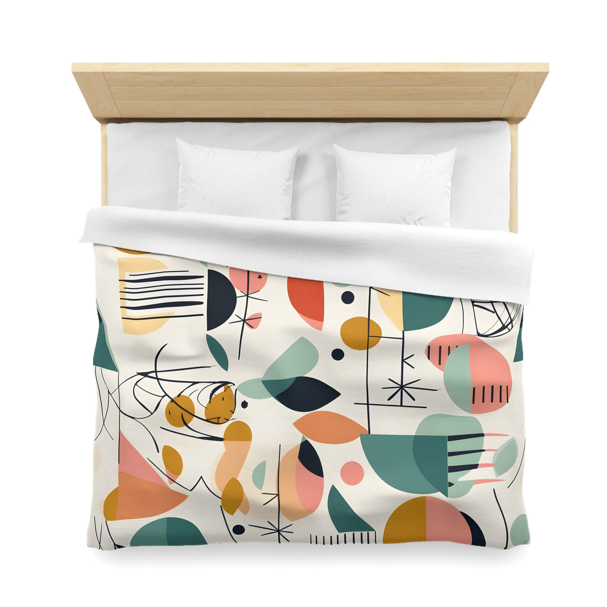Mid Century Modernist Abstract Designed, Geometric Retro MCM Colorful Funky Duvet Cover - Mid Century Modern Gal
