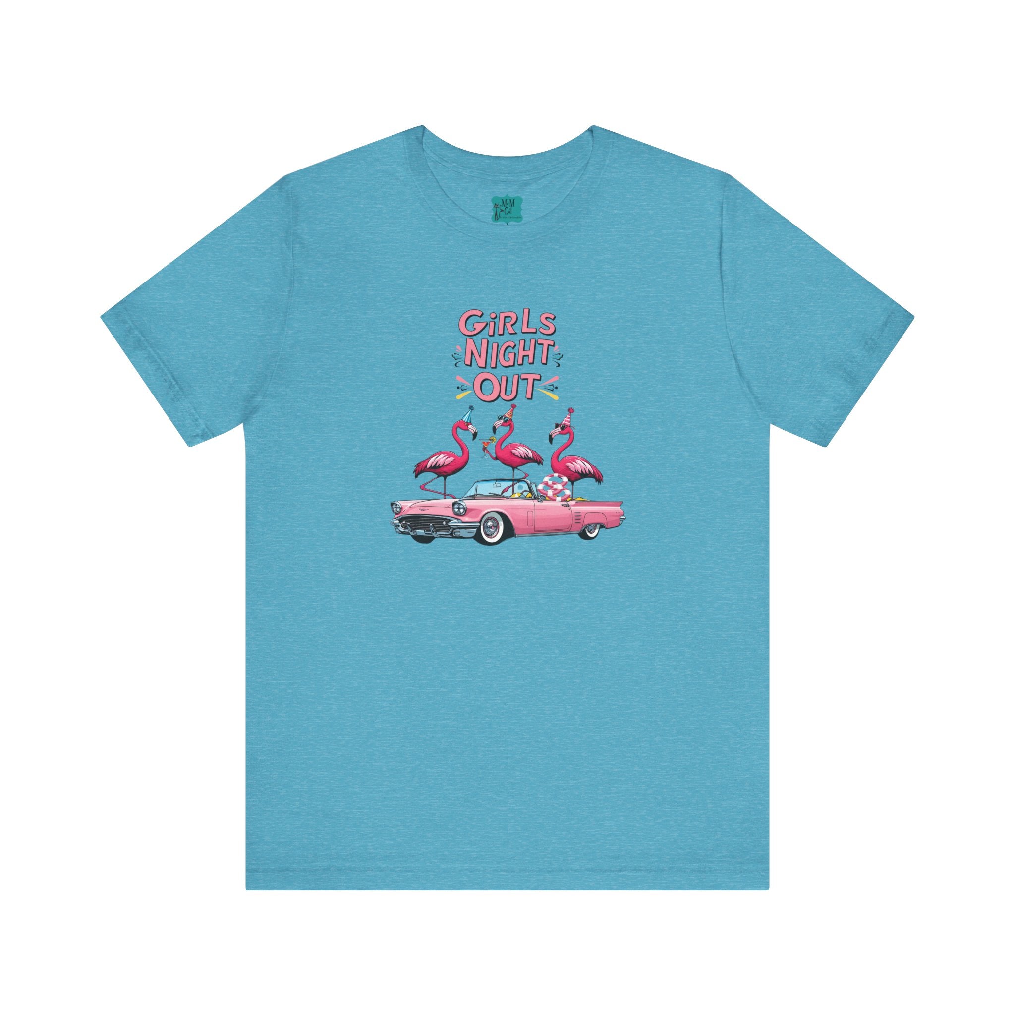 Girls Night Out Retro Fun Party Flamingo Tee - Mid Century Modern Gal