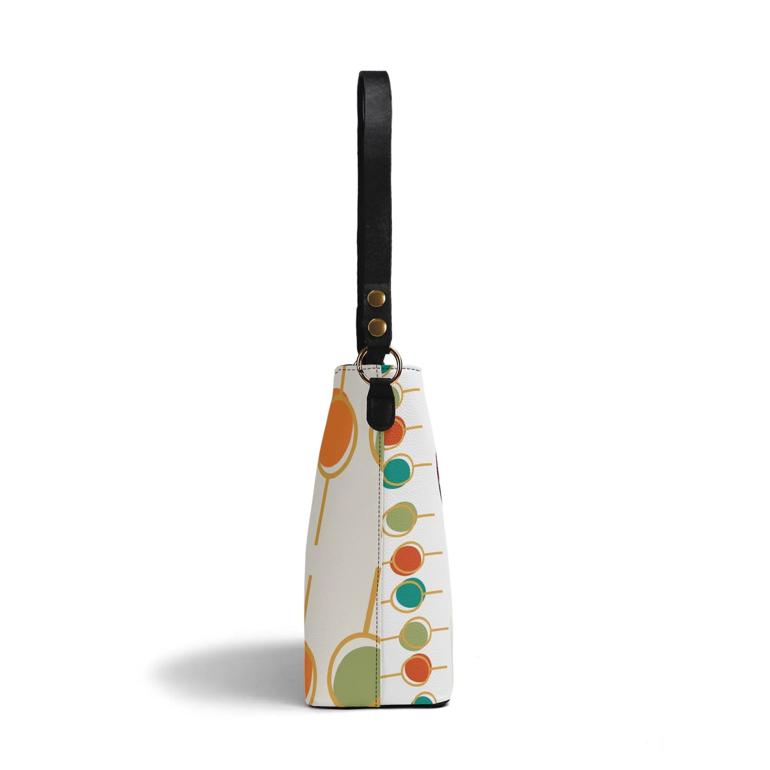 60s Mid Mod Shoulder Bag, Bucket Bag, Hippie Chick Funky Purse - Mid Century Modern Gal