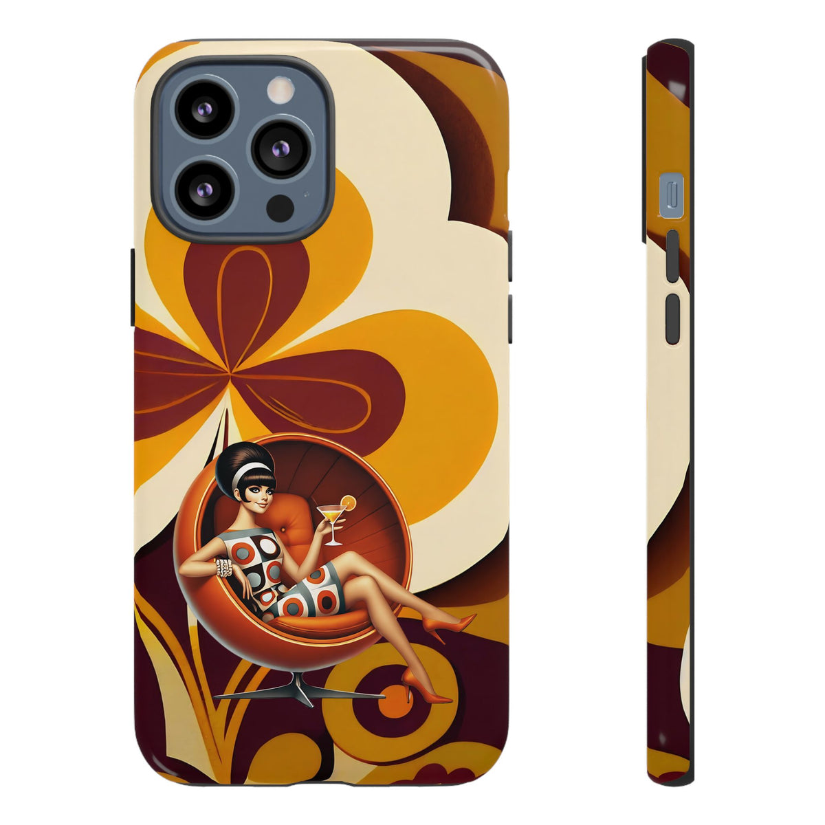 Groovy Mod 60s Retro Flower Power Phone Cases - Mid Century Modern Gal