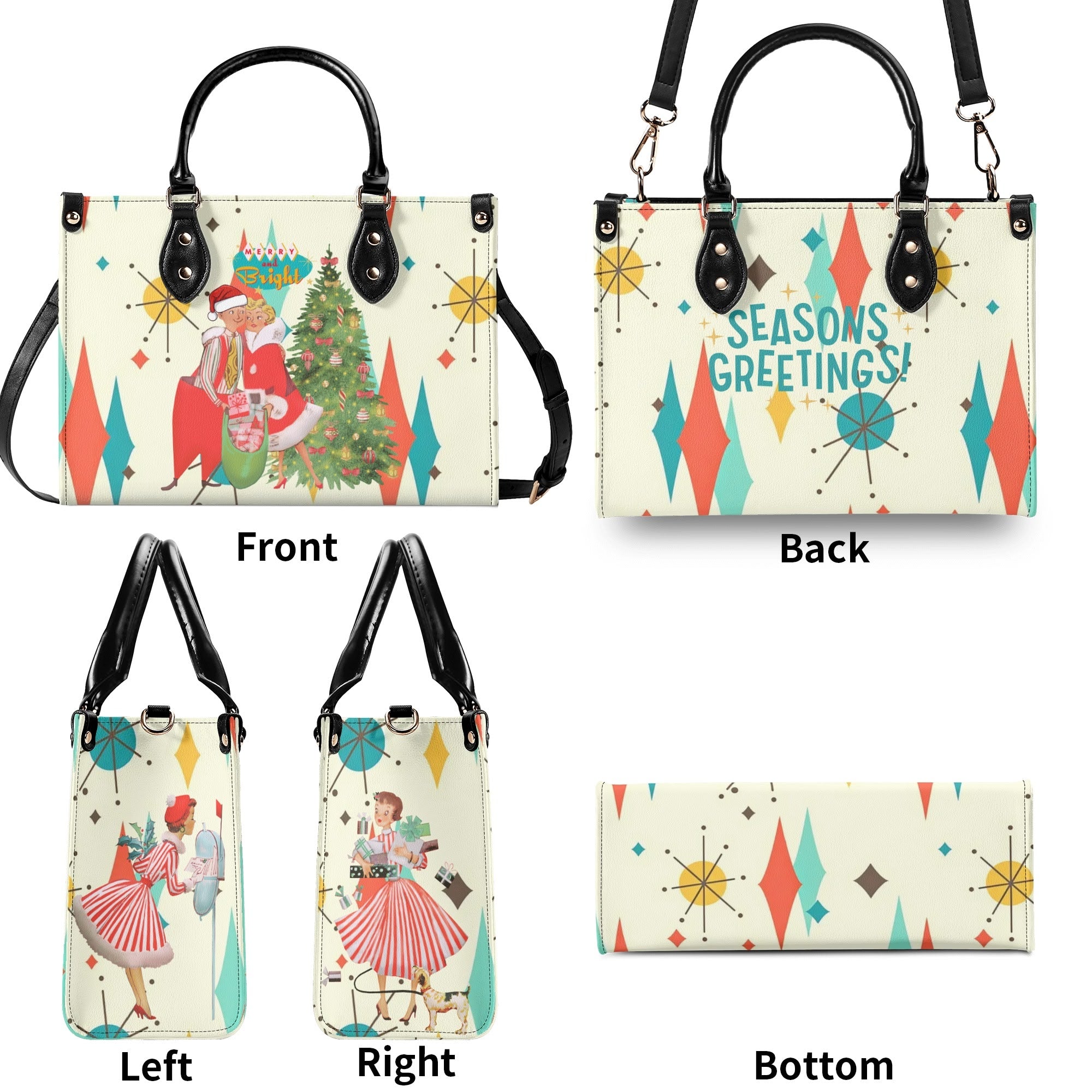 Retro Vintage 50s Holiday Kitsch Handbag - Mid Century Modern Gal