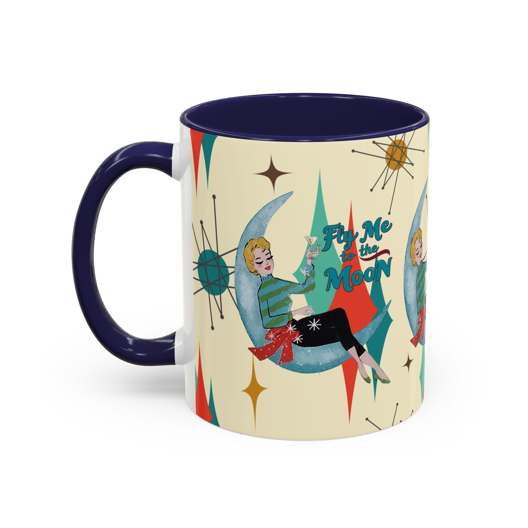 Mid Century Modern Retro Christmas Mug, &