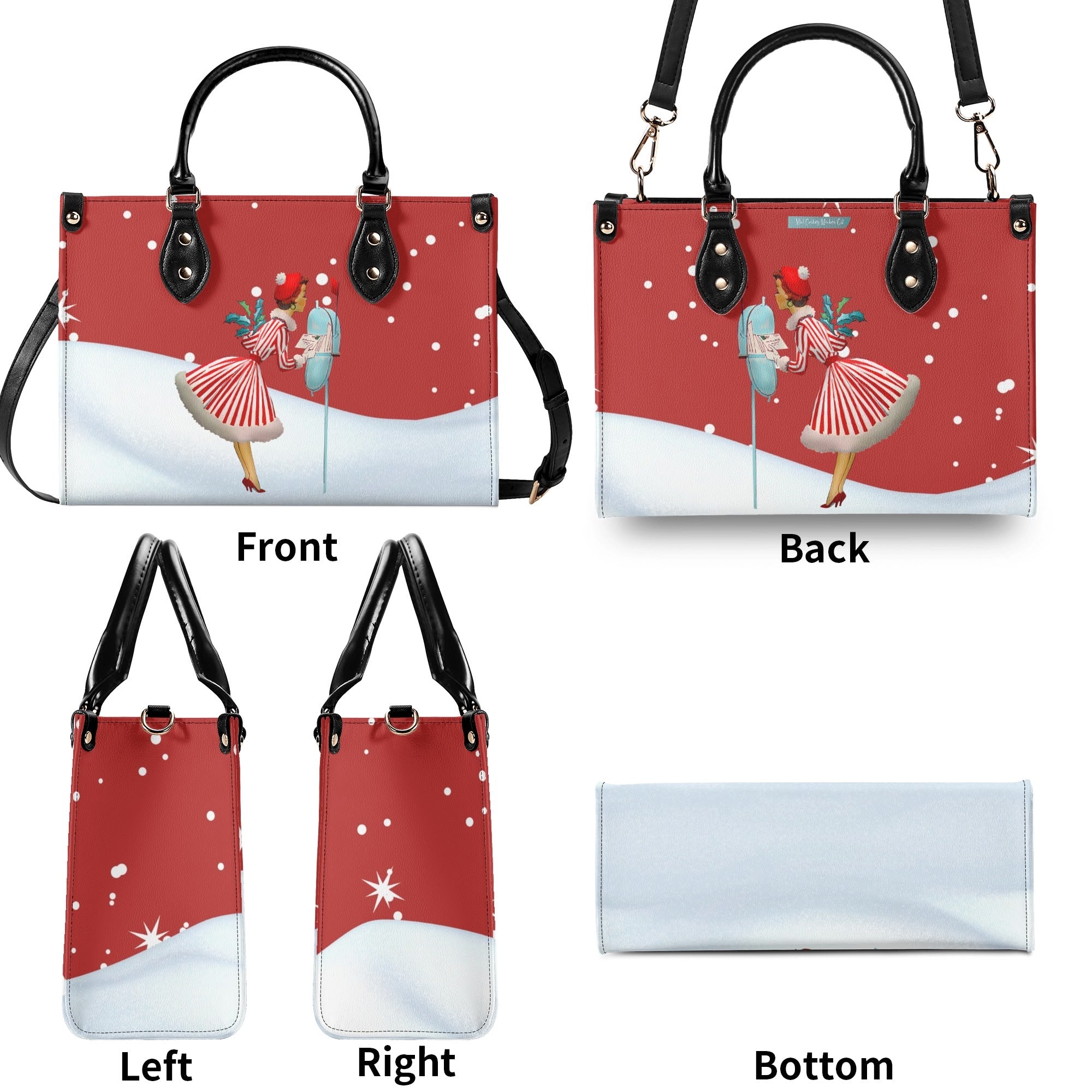 Christmas Handbag, Retro 50s Gal Holiday Purse For The Season - Mid Century Modern Gal
