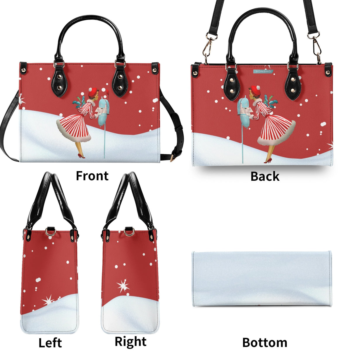 Christmas Handbag, Retro 50s Gal Holiday Purse For The Season - Mid Century Modern Gal