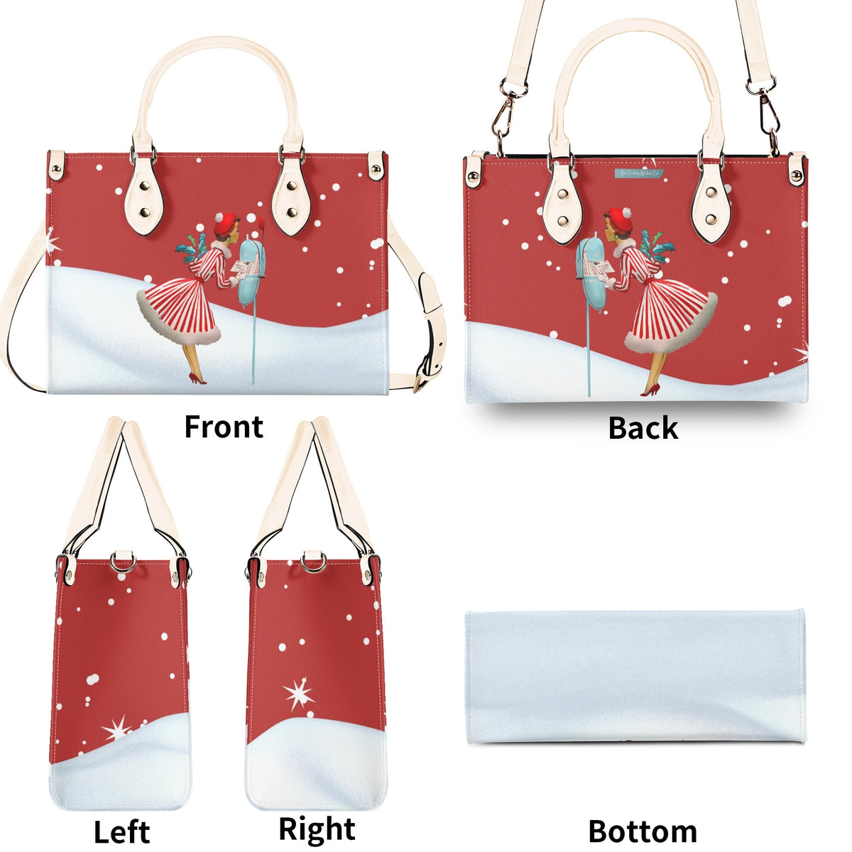 Christmas Handbag, Retro 50s Gal Holiday Purse For The Season - Mid Century Modern Gal