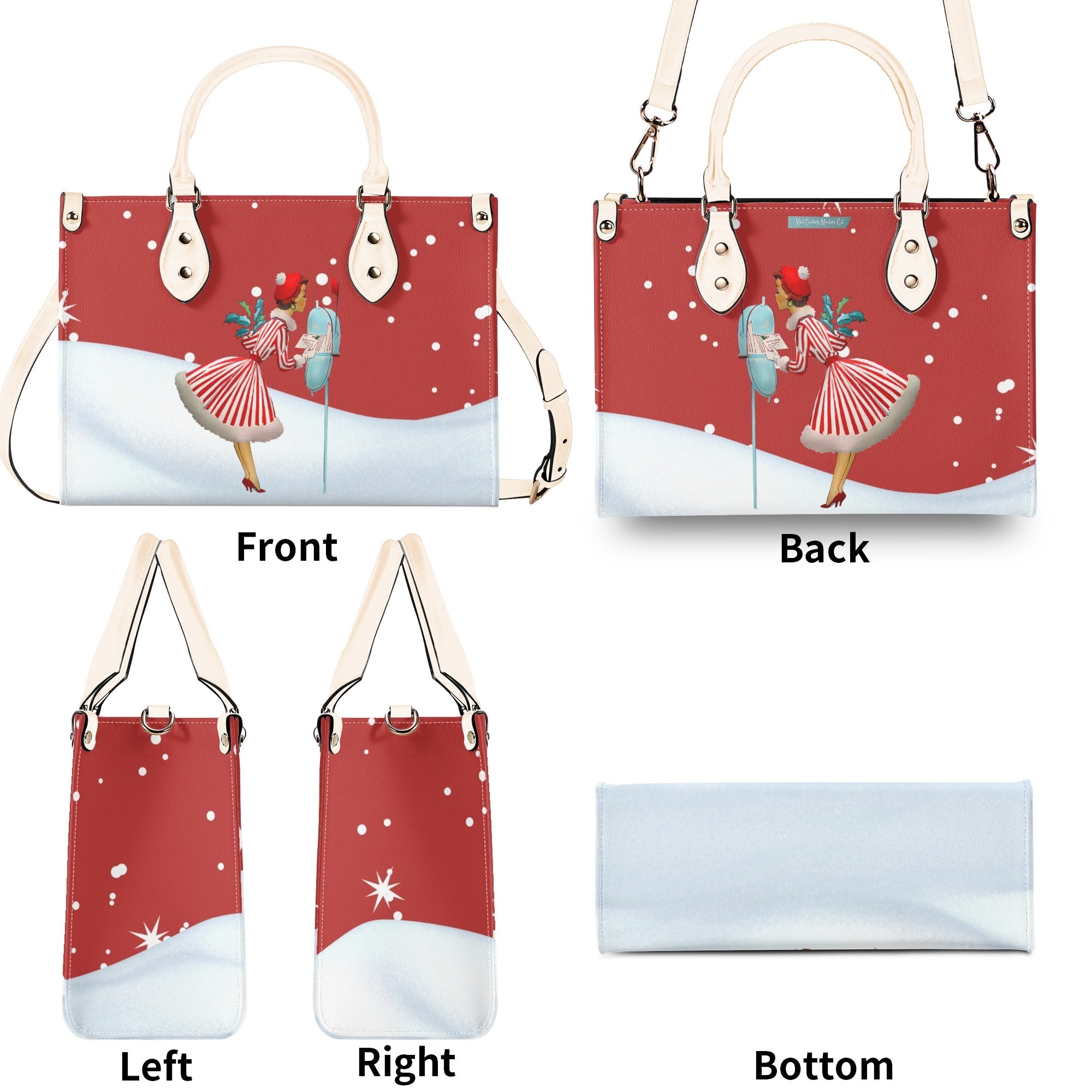 Christmas Handbag, Retro 50s Gal Holiday Purse For The Season - Mid Century Modern Gal