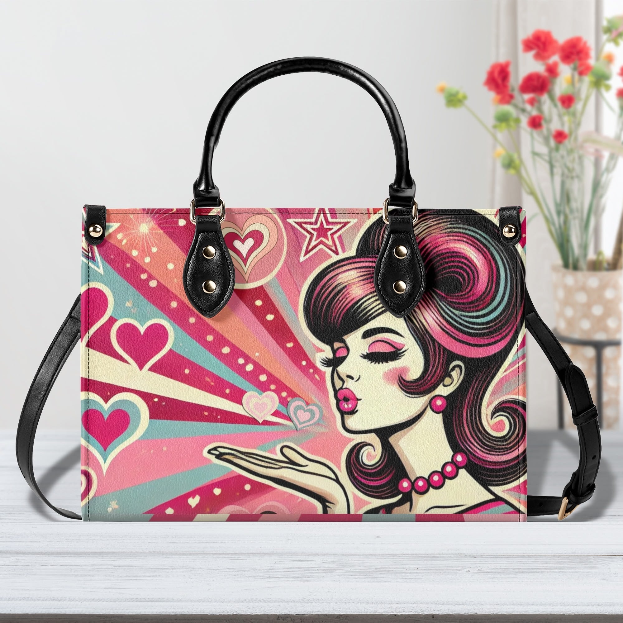 Retro 60s Mod Love Funky Fun Trendy Handbag Shoulder Bag for Mod Gals - Mid Century Modern Gal