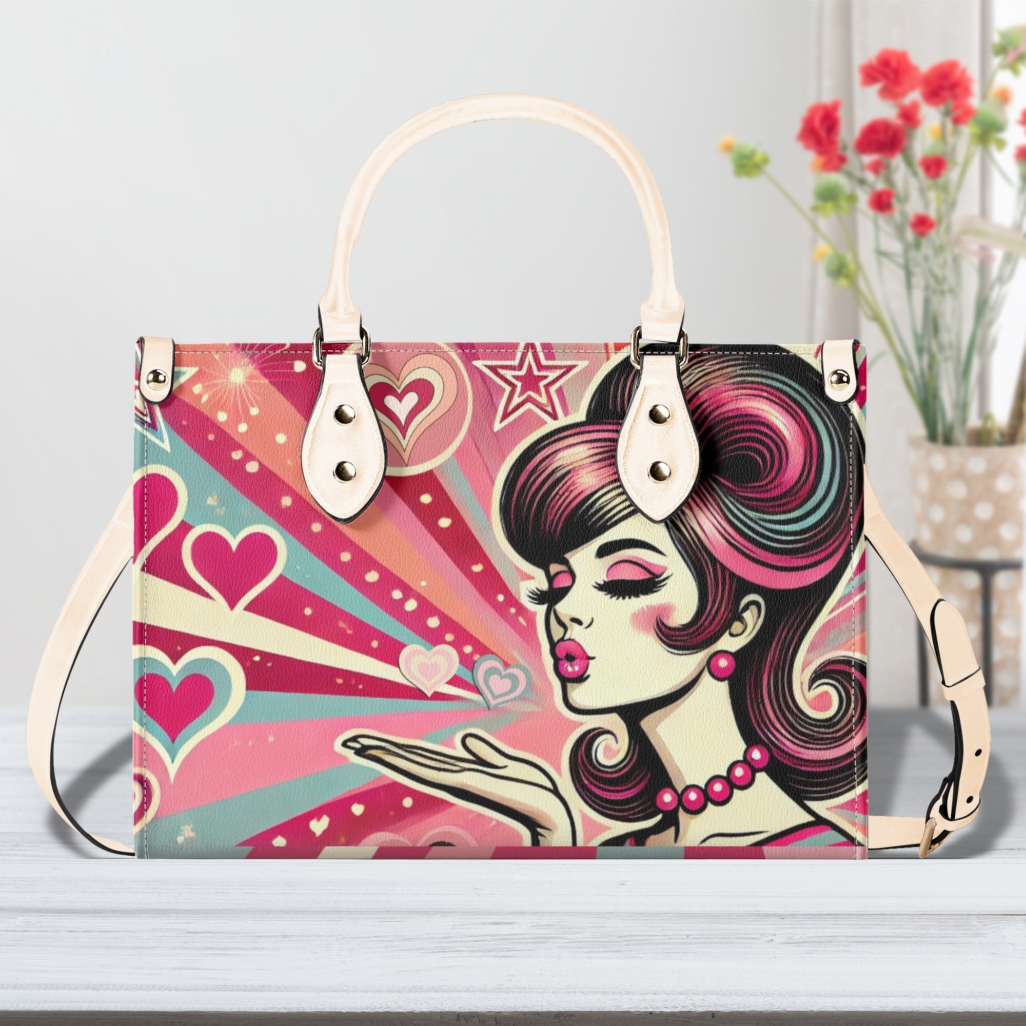 Retro 60s Mod Love Funky Fun Trendy Handbag Shoulder Bag for Mod Gals - Mid Century Modern Gal