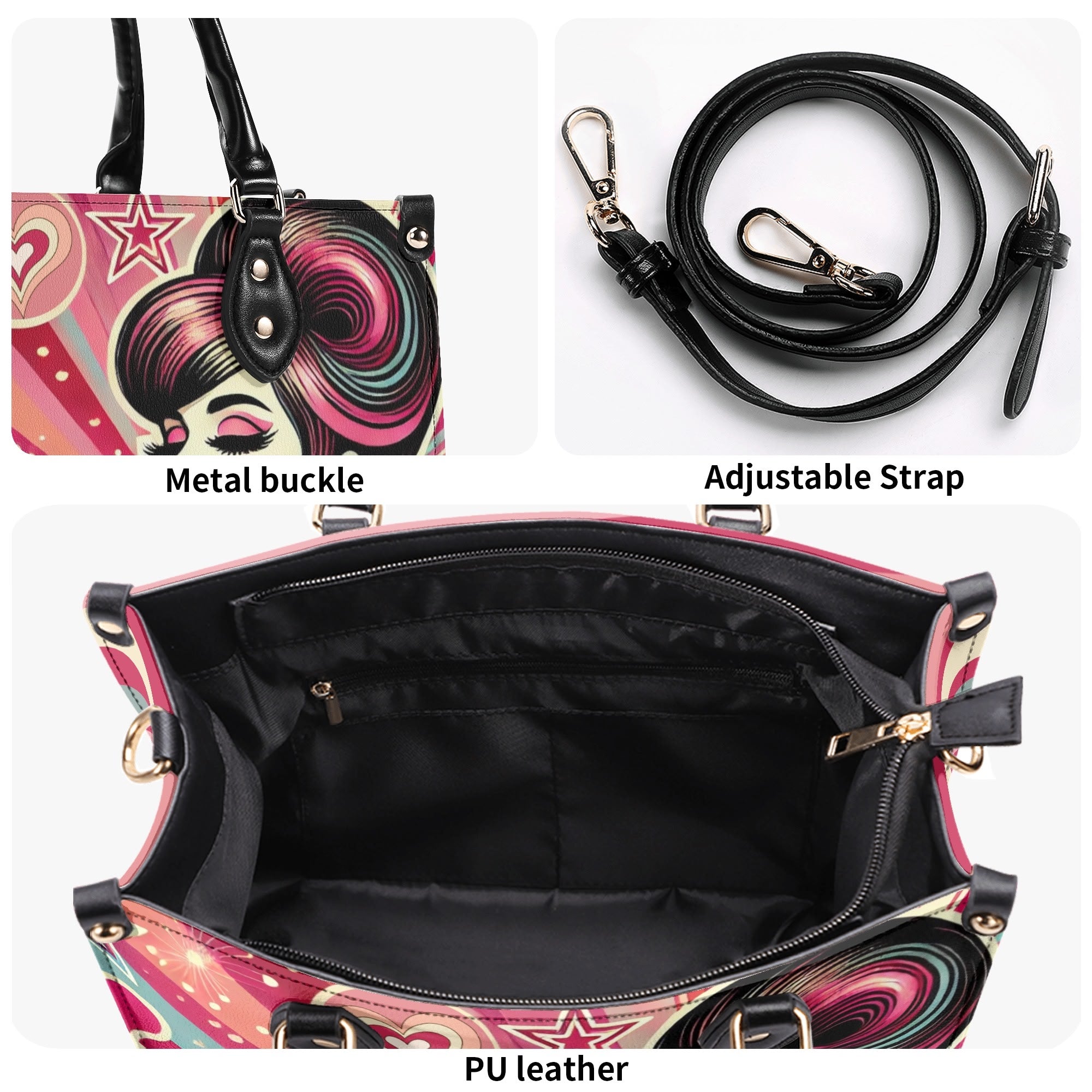 Retro 60s Mod Love Funky Fun Trendy Handbag Shoulder Bag for Mod Gals - Mid Century Modern Gal